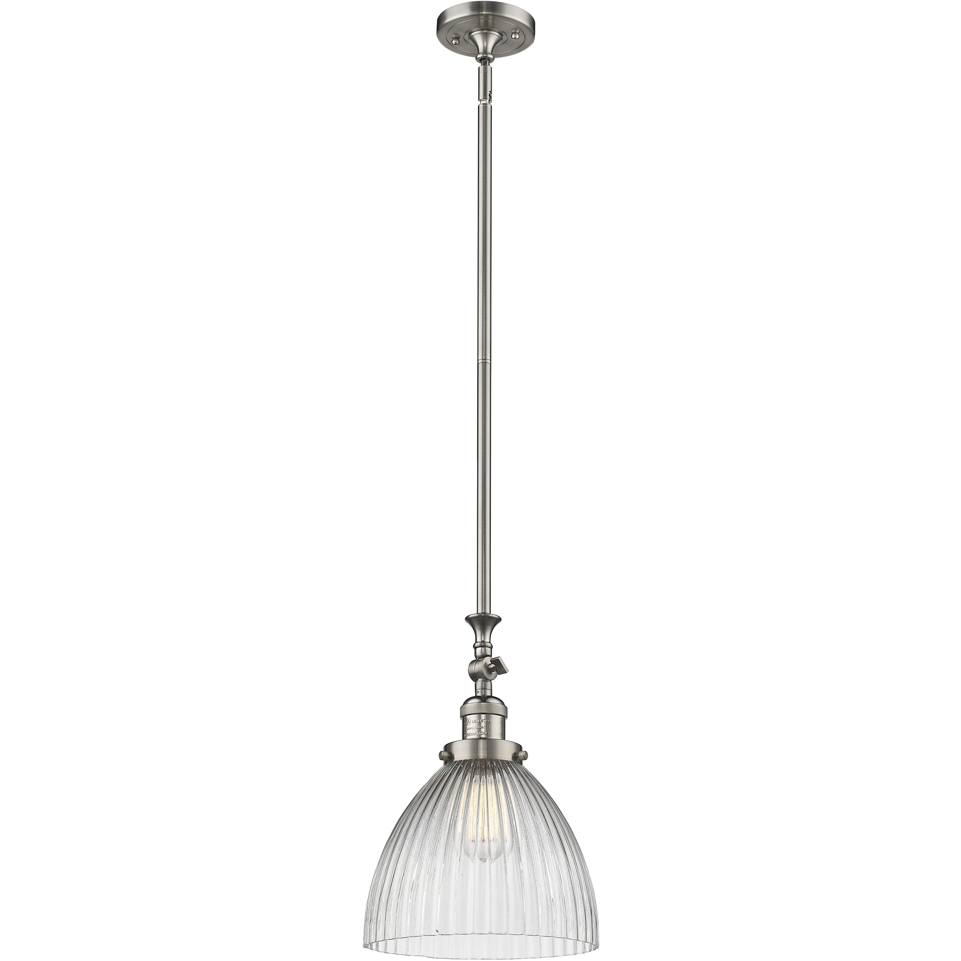 Franklin Restoration Seneca Falls 1 Light 9.5 inch Brushed Satin Nickel Mini Pendant Ceiling Light in Incandescent, Franklin Restoration