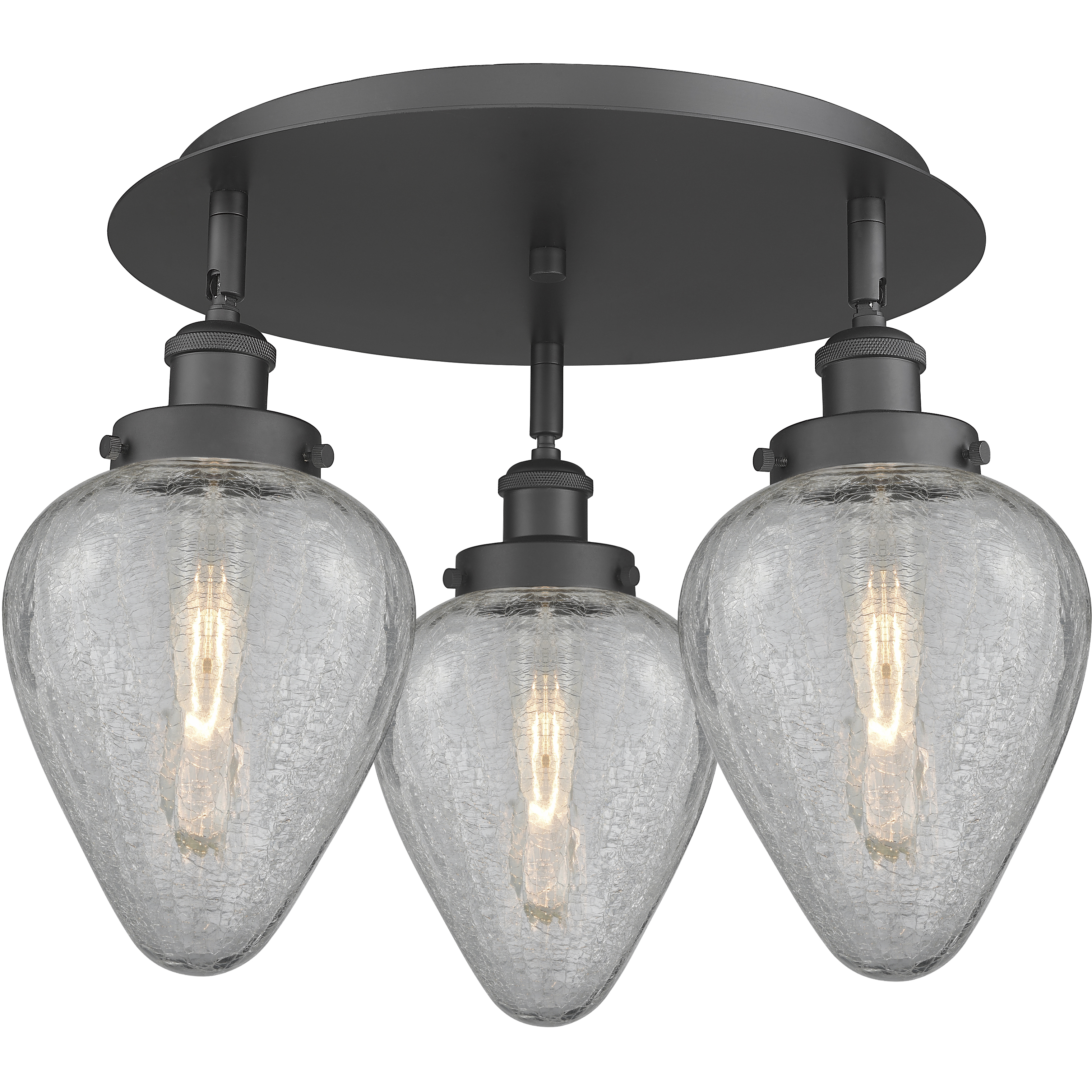 Geneseo 3 Light 17.75 inch Matte Black Flush Mount Ceiling Light
