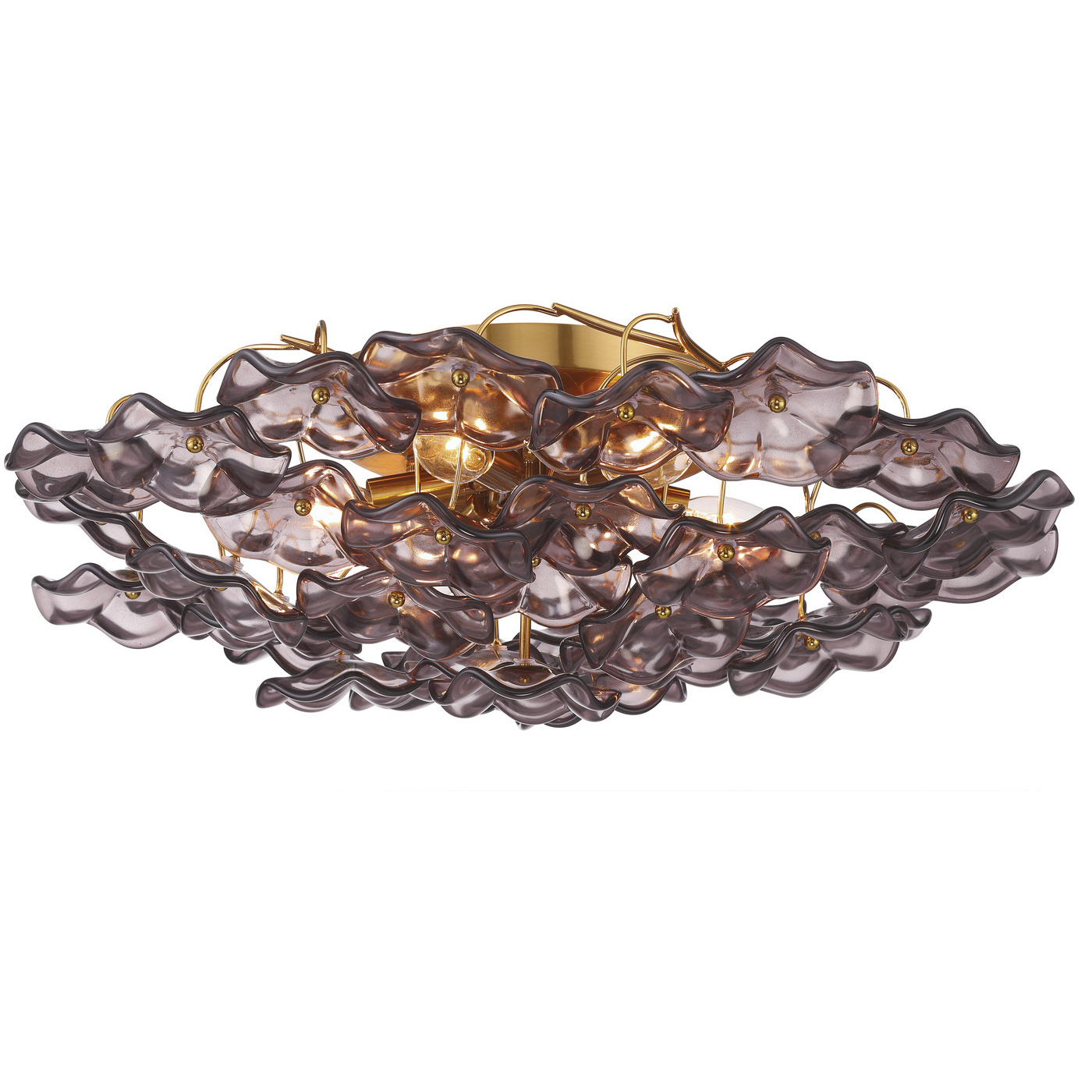 Esme 6 Light 22.5 inch Aged Brass Semi Flush Ceiling Light