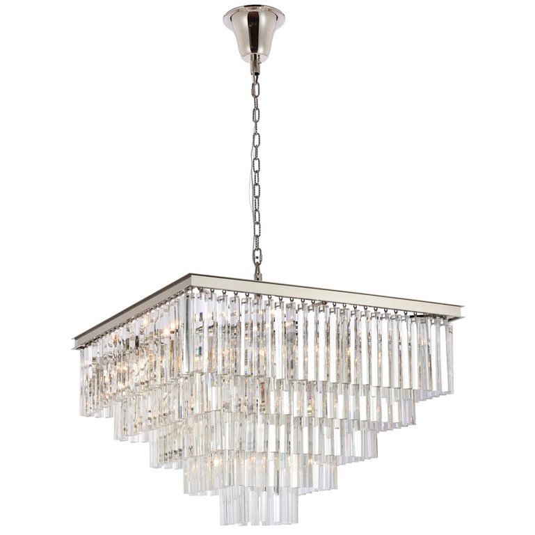 Elegant Lighting 1201S34PN RC Sydney 21 Light 34 inch Polished Nickel Chandelier Ceiling Light