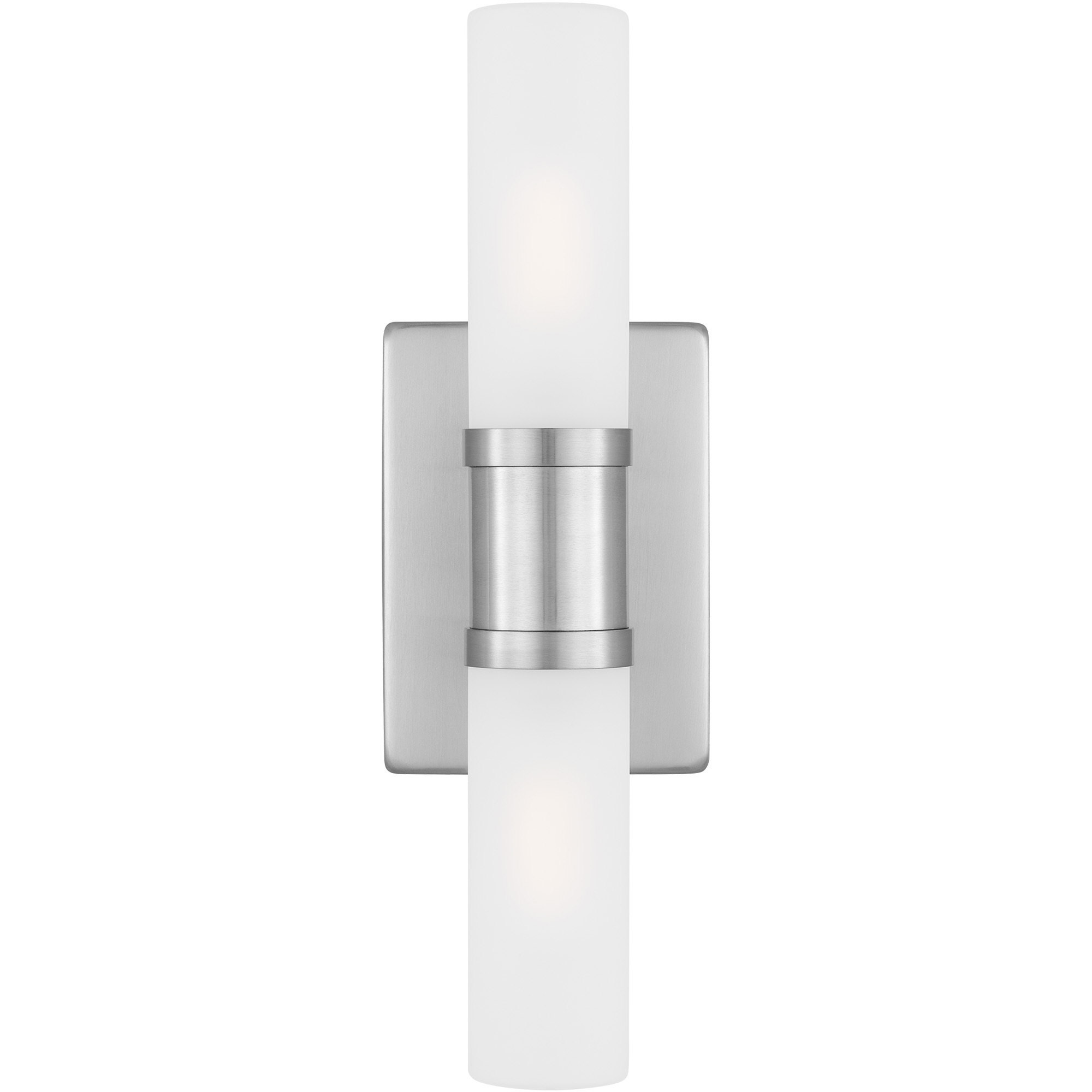 Keaton 2 Light 5 inch Brushed Nickel Bath Vanity Wall Light in Satin Etched Glass