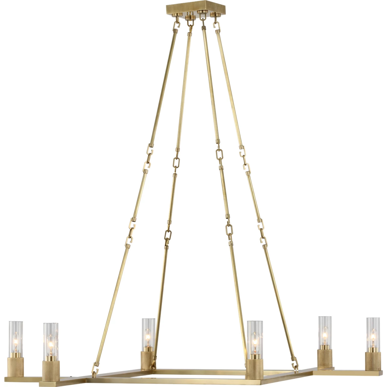 Ray Booth Beza LED 42 inch Antique Brass Chandelier Ceiling Light, Extra Large