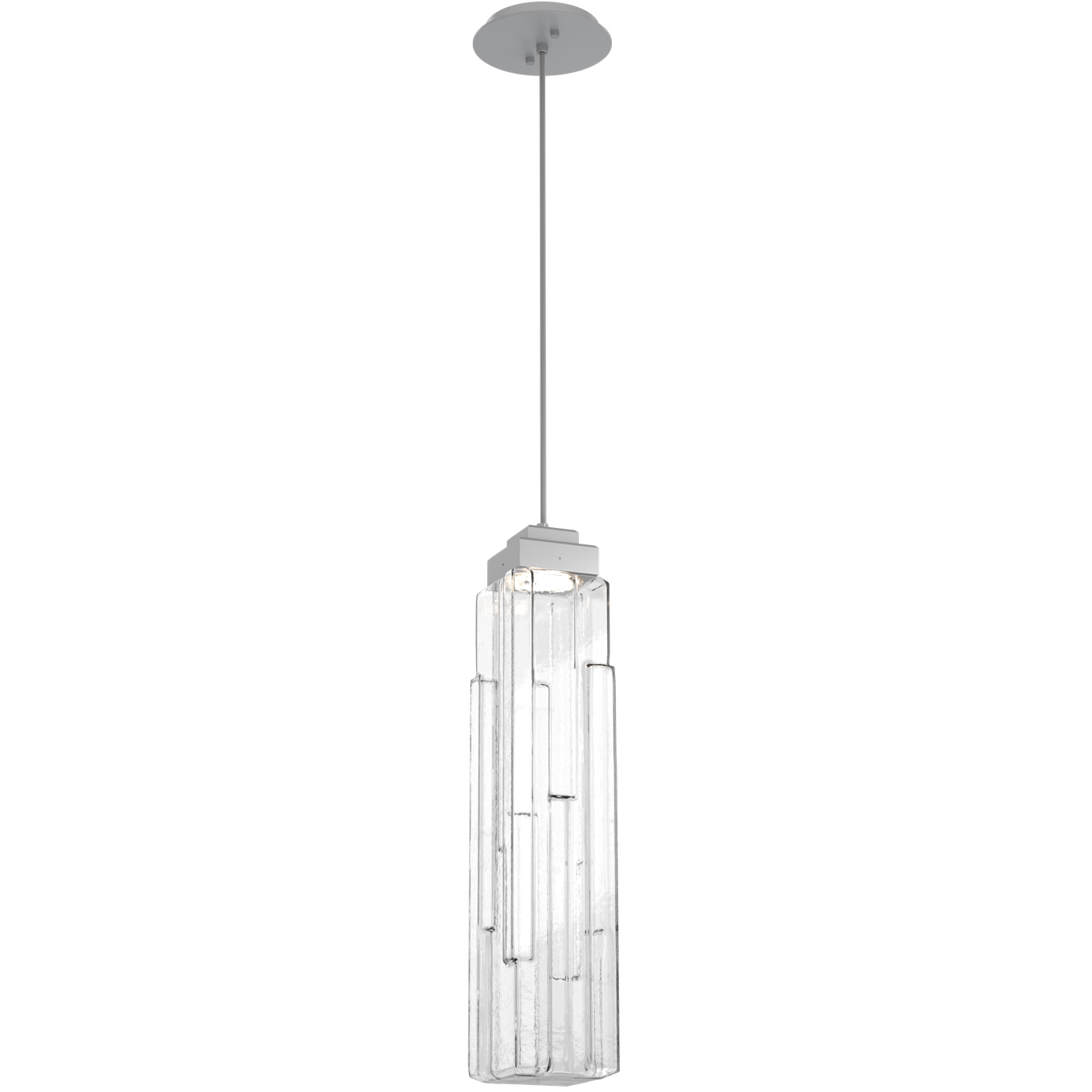 Ledgestone LED 6 inch Classic Silver Pendant Ceiling Light in 3000K LED, Clear Ledgestone