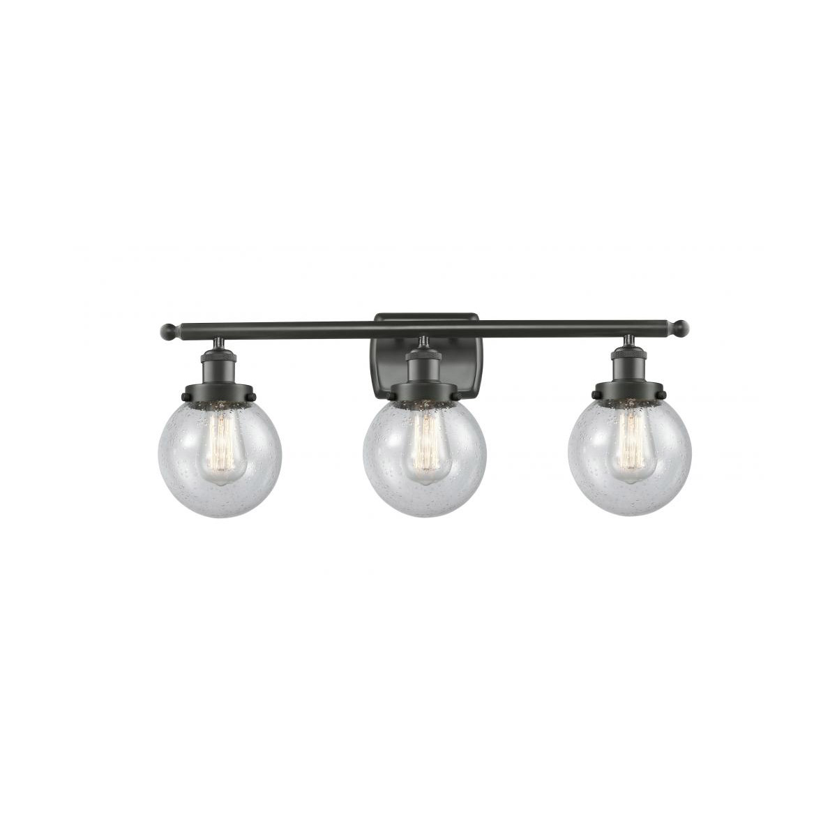 Ballston Beacon LED 26 inch Oil Rubbed Bronze Bath Vanity Light Wall Light in Seedy Glass, Ballston