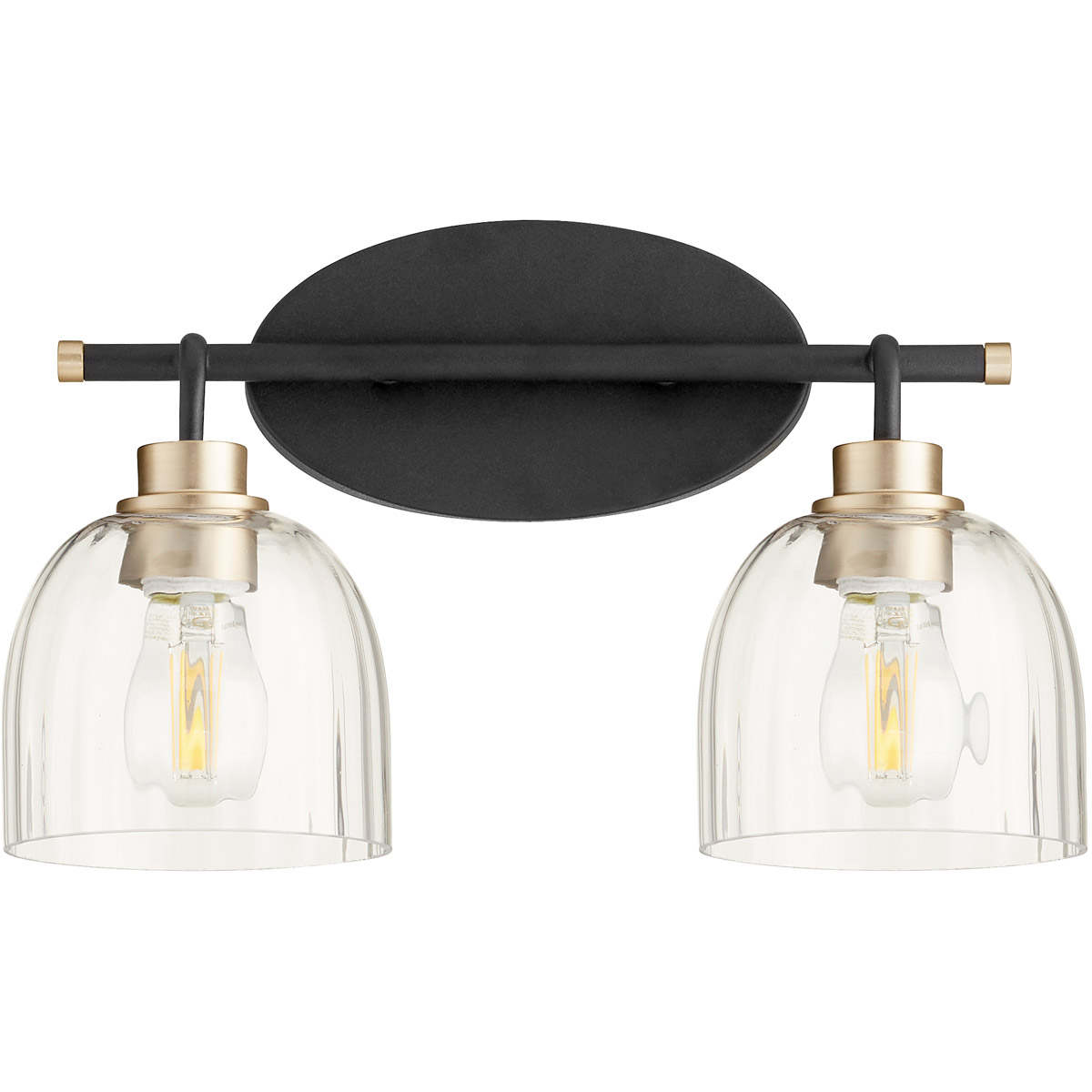 Espy 2 Light 15.5 inch Noir and Aged Brass Vanity Light Wall Light