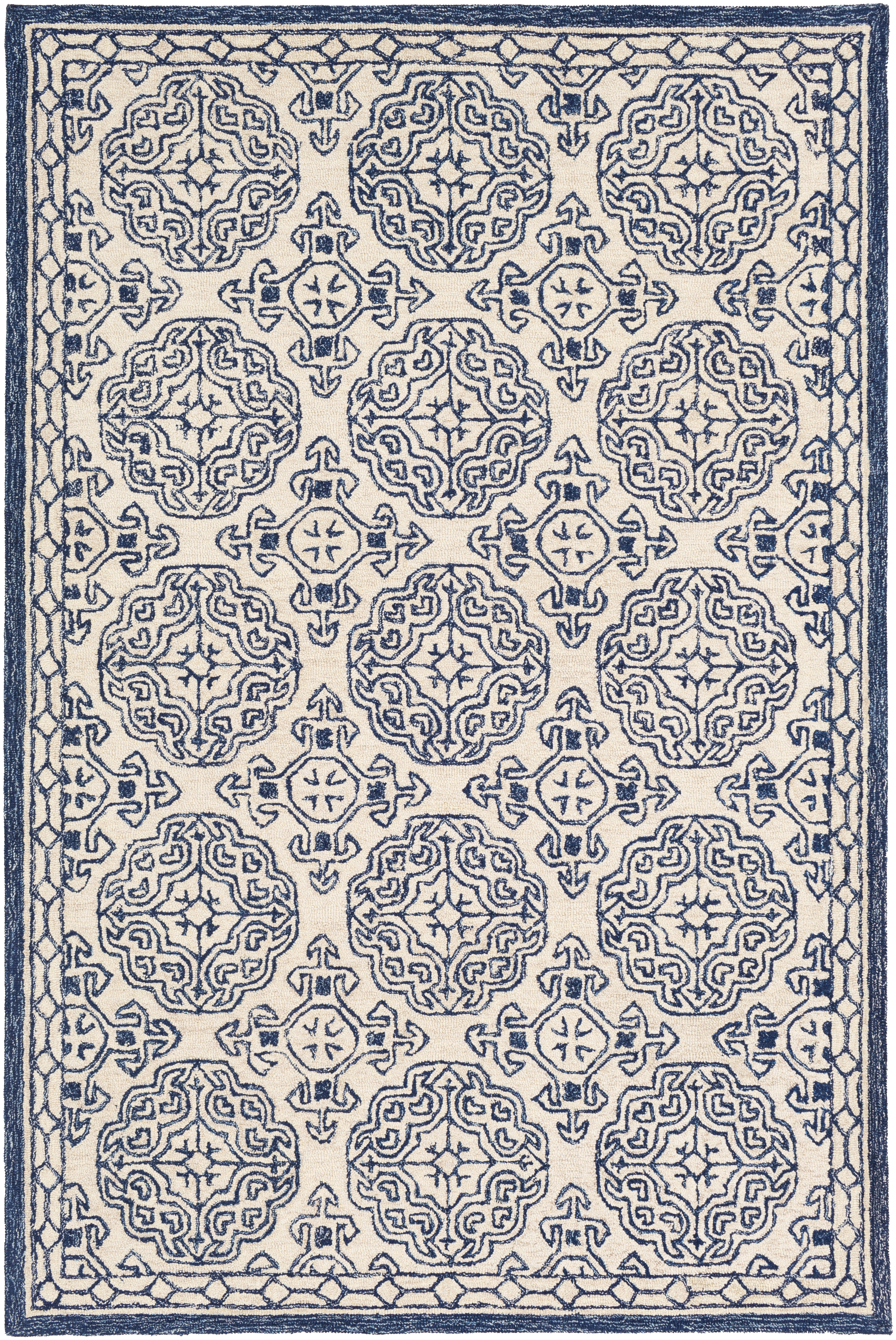Granada 36 X 24 inch Navy Rug in 2 x 3, Rectangle
