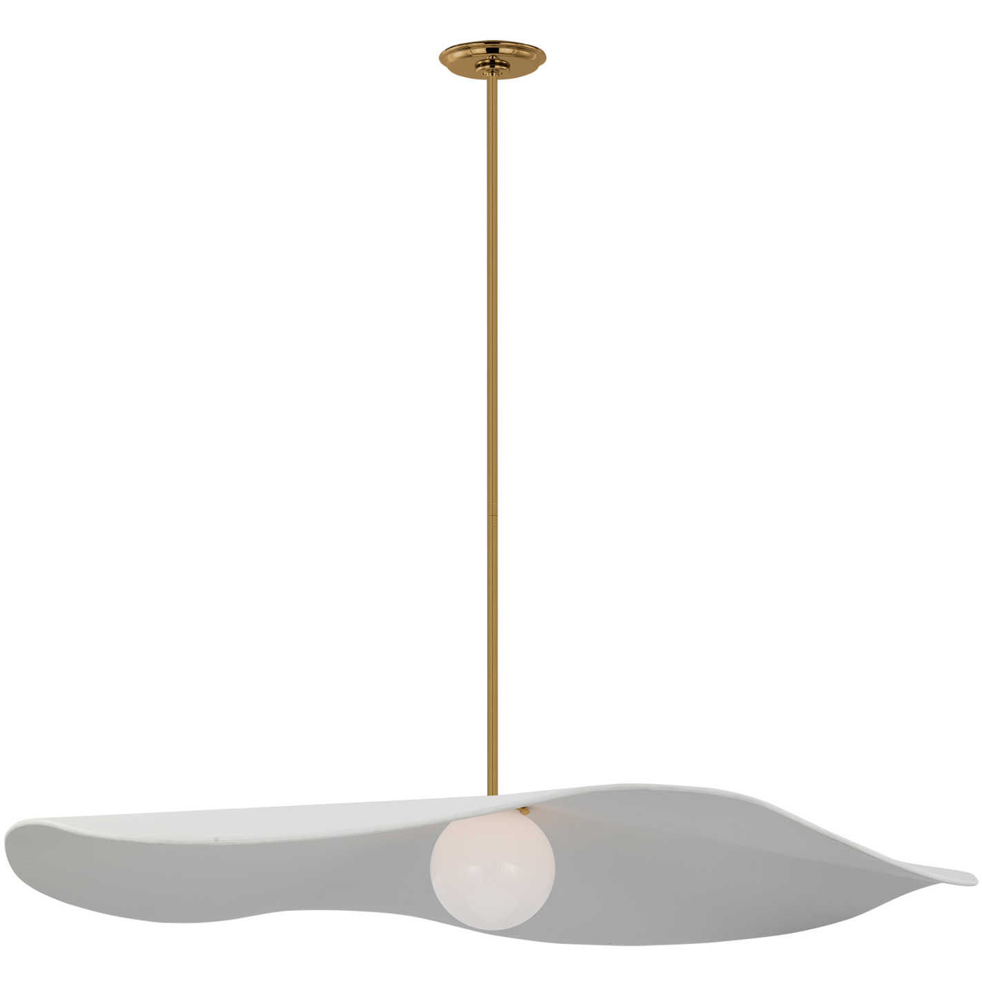 Windsor Smith Mahalo LED 40 inch Hand-Rubbed Antique Brass Pendant Ceiling Light in Matte White