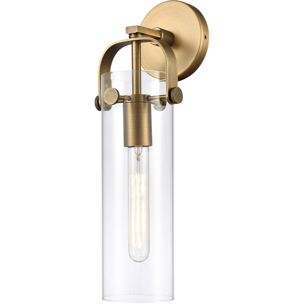 Restoration Pilaster 1 Light 5 inch Brushed Brass Sconce Wall Light, Restoration