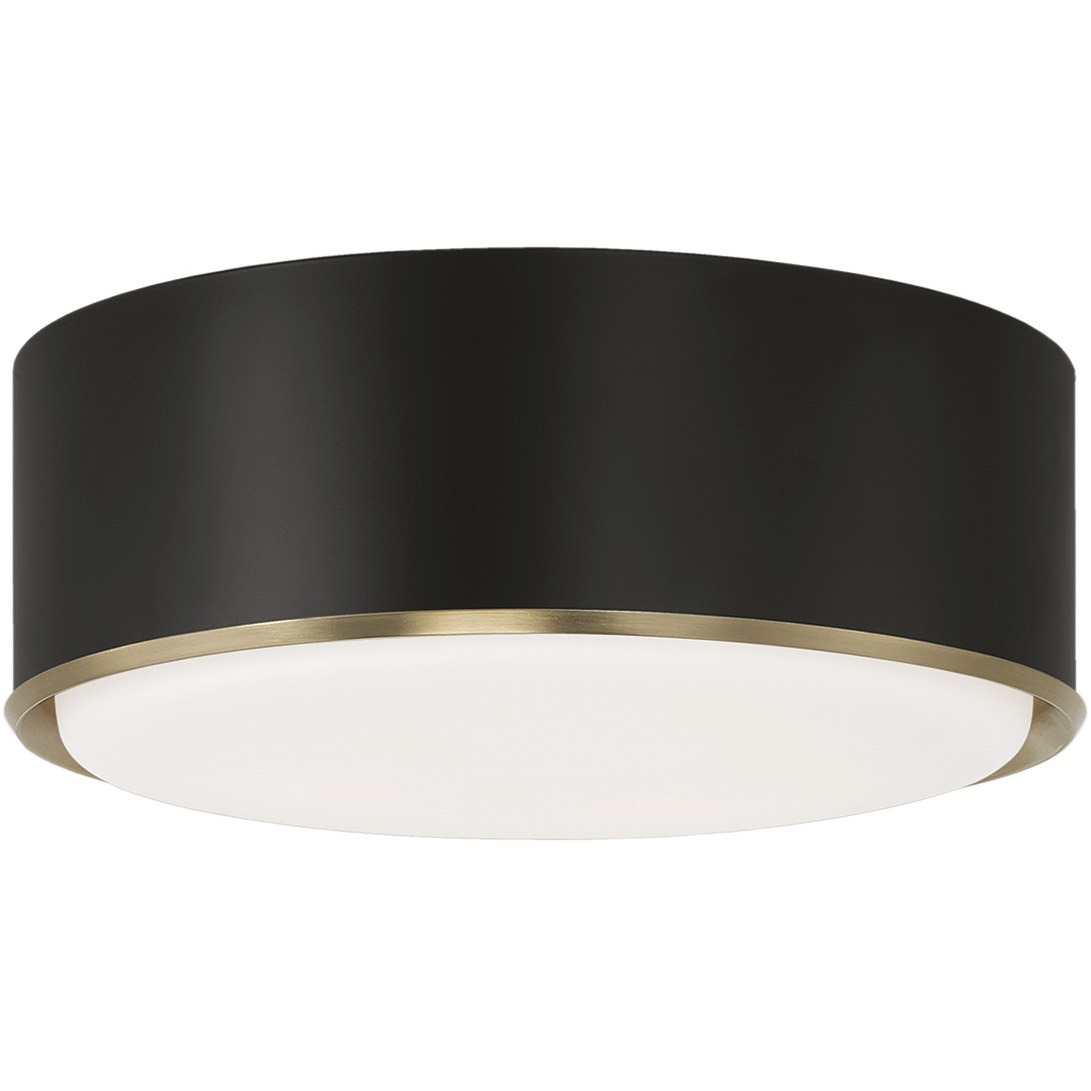 Carlton 3 Light 15.5 inch Matte Brass and Black Flush Mount Ceiling Light
