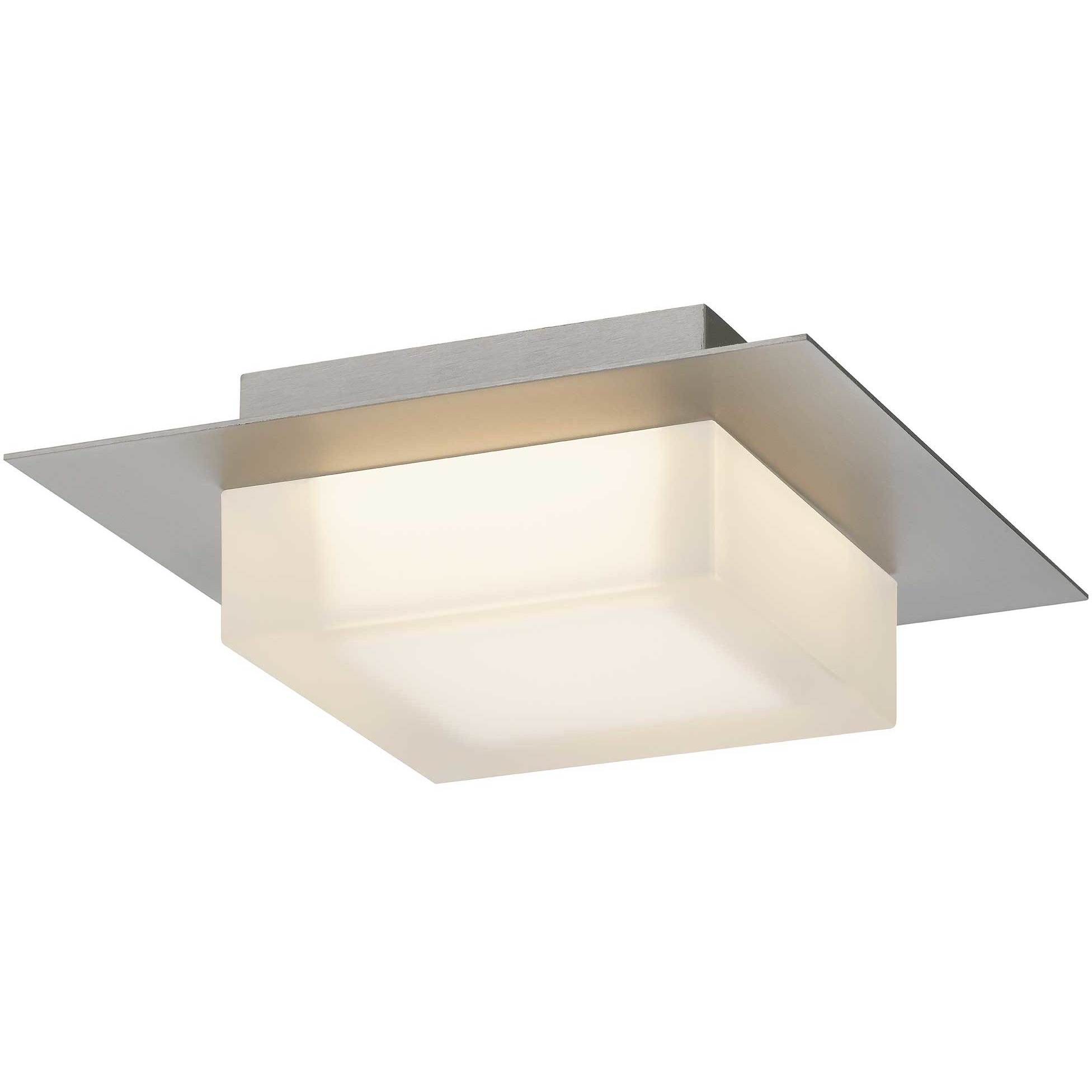 Foursquare LED 8 inch Brushed Stainless Steel Outdoor Flush Mount