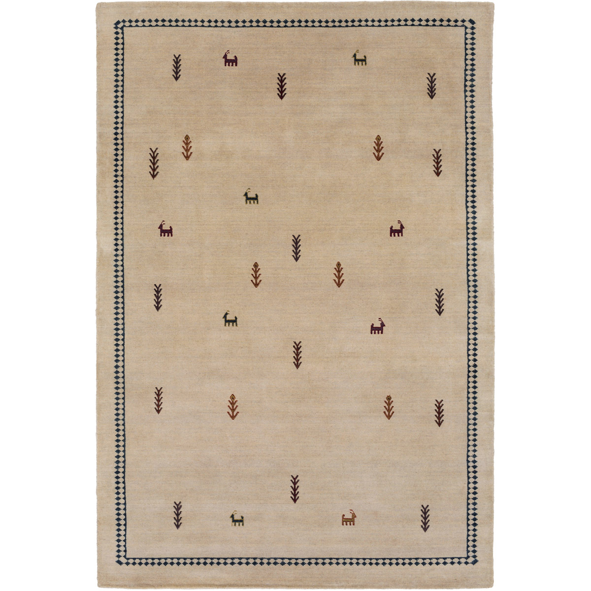 Gava 120 X 96 inch Neutral and Black Area Rug, Wool