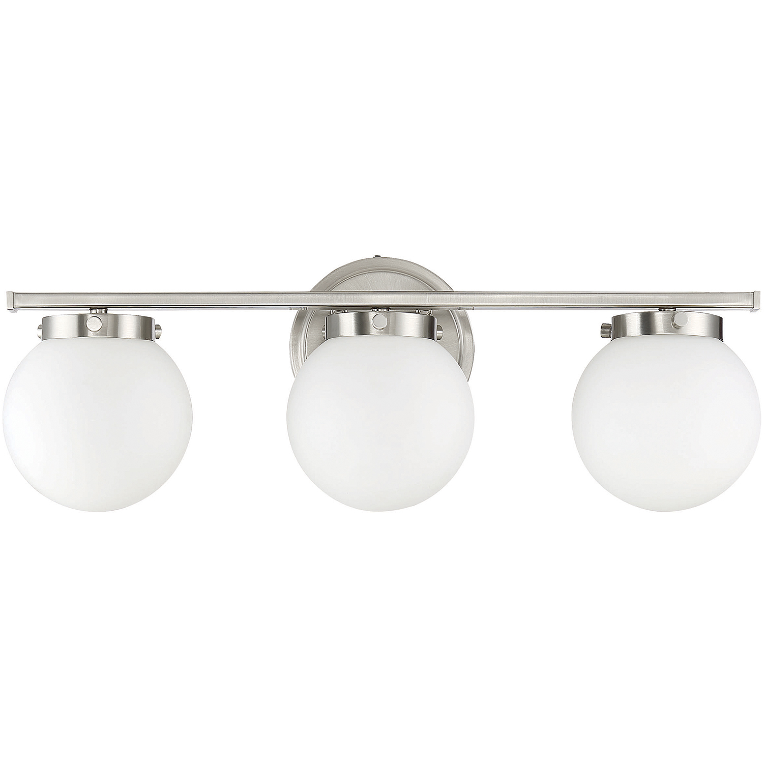 Mid-Century Modern 3 Light 24 inch Brushed Nickel Bathroom Vanity Light Wall Light