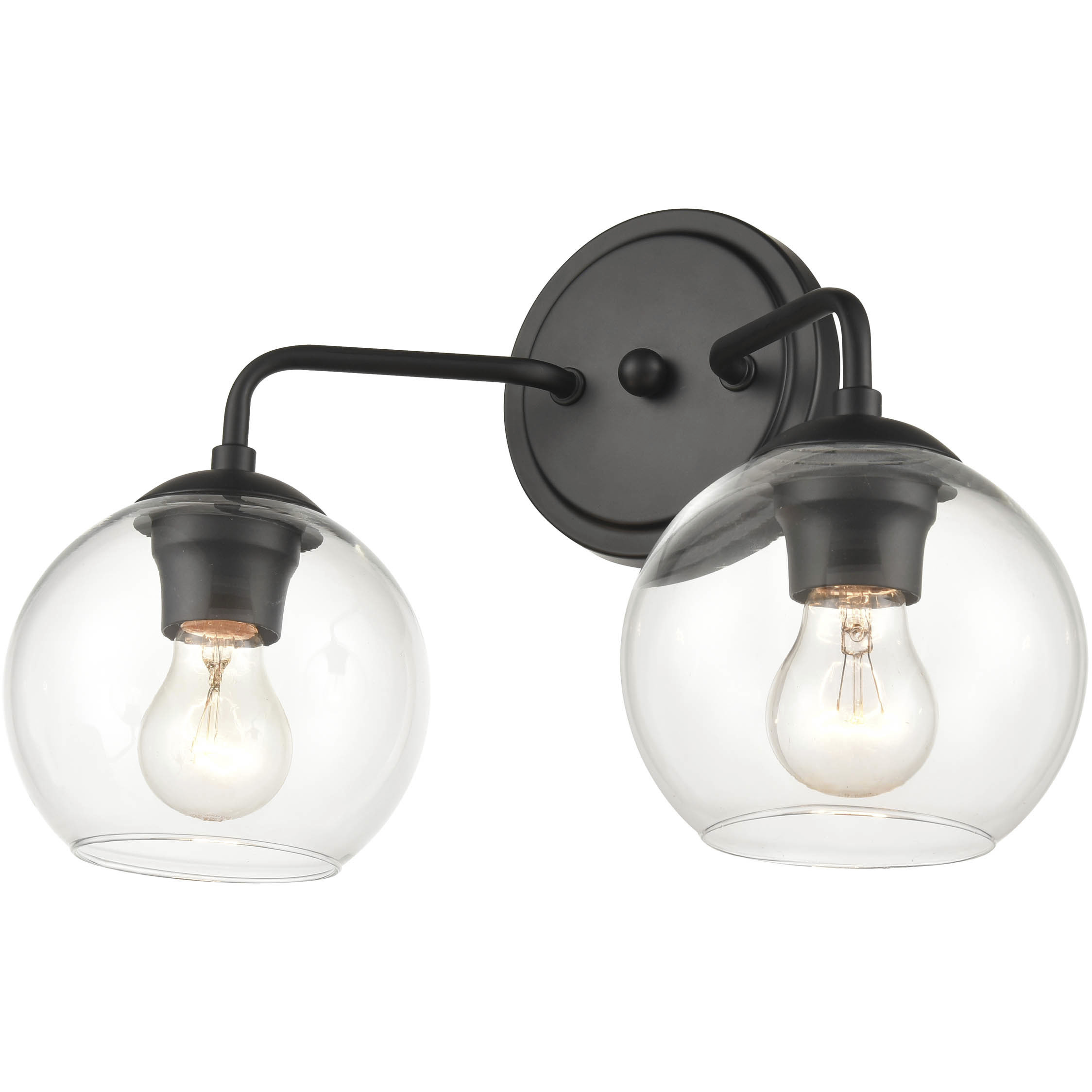 Solmer 2 Light 16 inch Matte Black Bathroom Vanity Light Wall Light