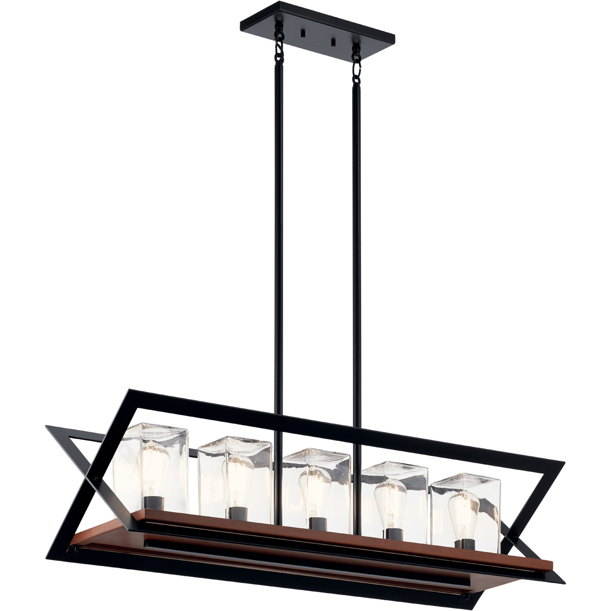 Kichler 49309BK Morelle 5 Light 11 inch Black Outdoor Chandelier