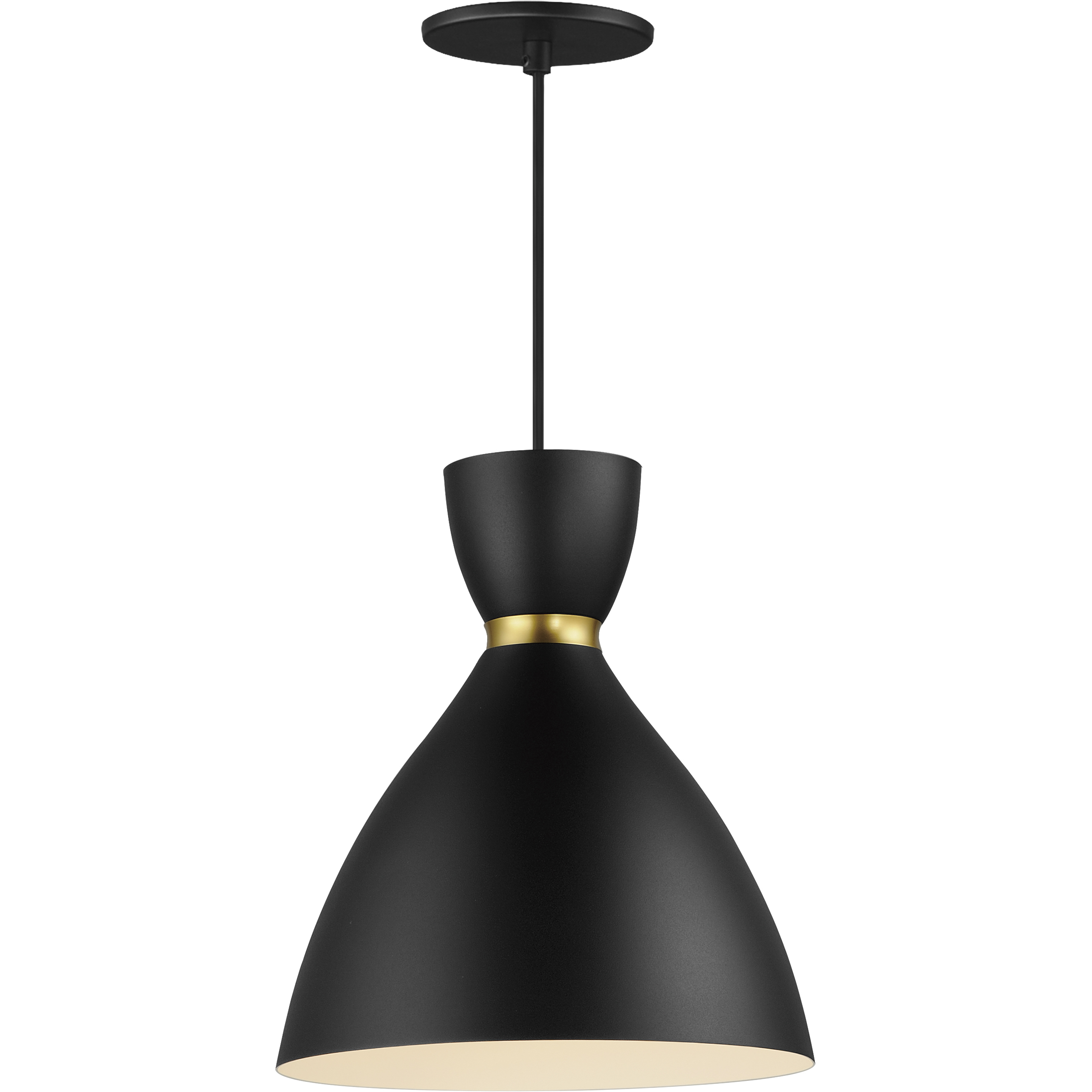 Carillon 1 Light 10.5 inch Black and Satin Brass Mini Pendant Ceiling Light