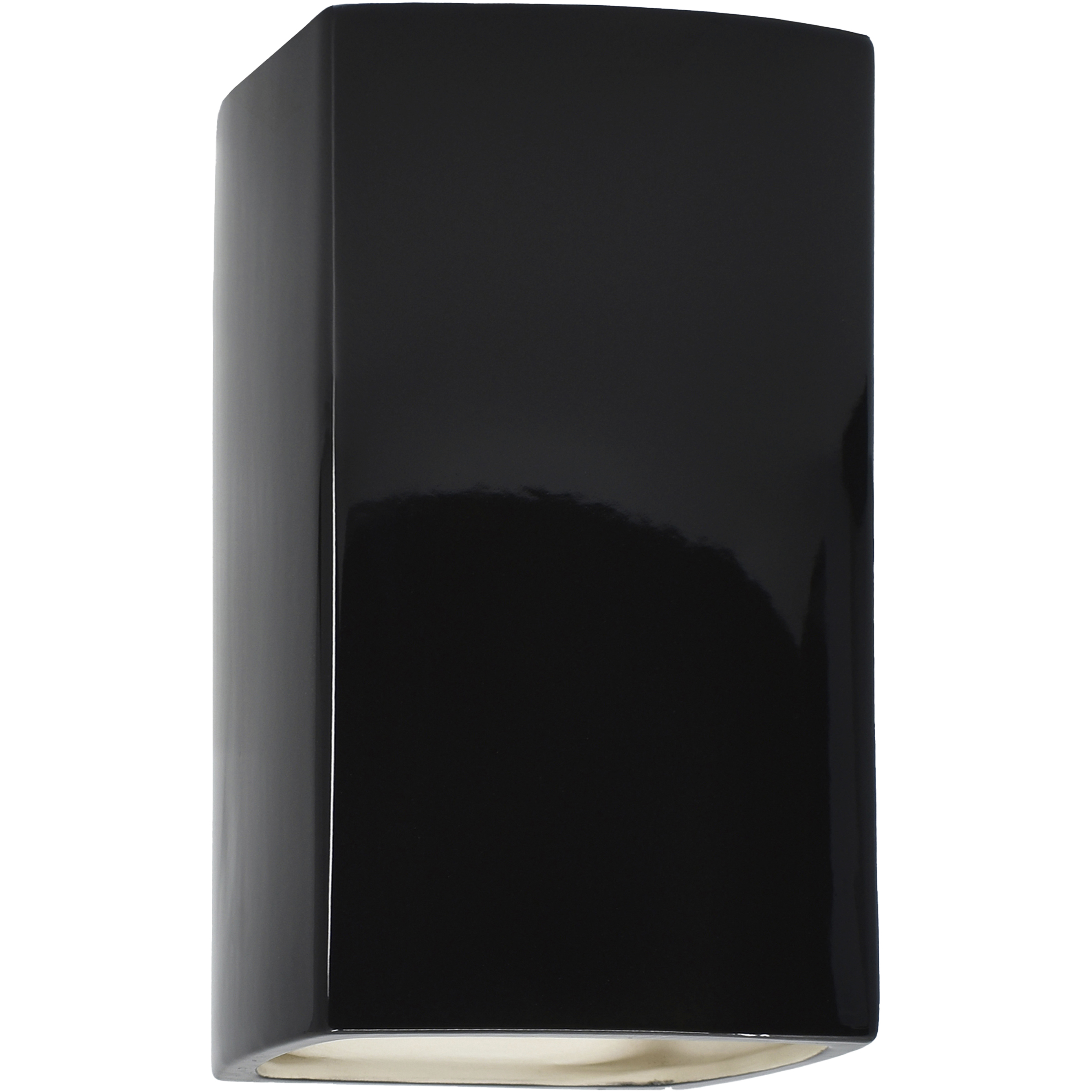 Ambiance Rectangle LED 13.5 inch Gloss Black Outdoor Wall Sconce, Large