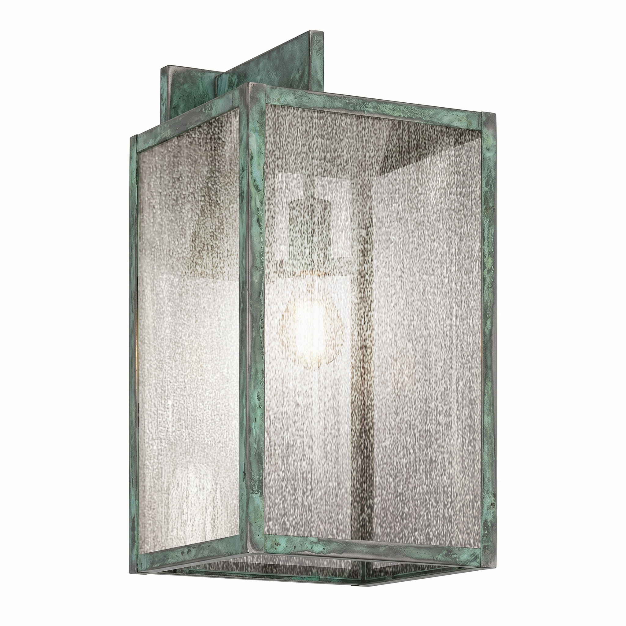 Westbrook 1 Light 17.75 inch Verde Green Outdoor Sconce in Seedy Glass, Brass Traditions by Innovations Lighting