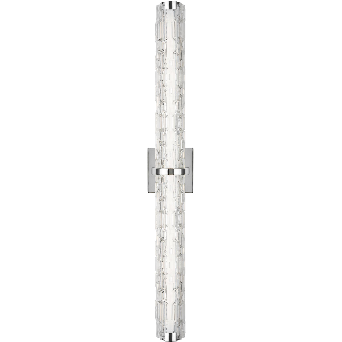 Sean Lavin Cutler LED 36 inch Chrome Vanity Light Wall Light in Clear Staggered Rock