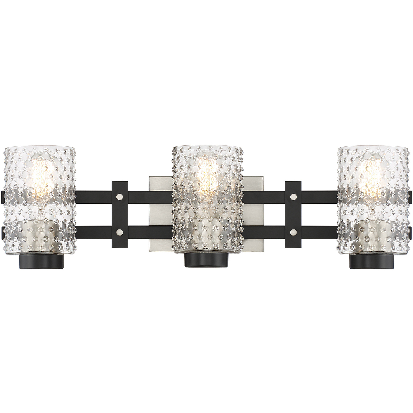 Colt 3 Light 24 inch Matte Black with Satin Nickel Vanity Light Wall Light