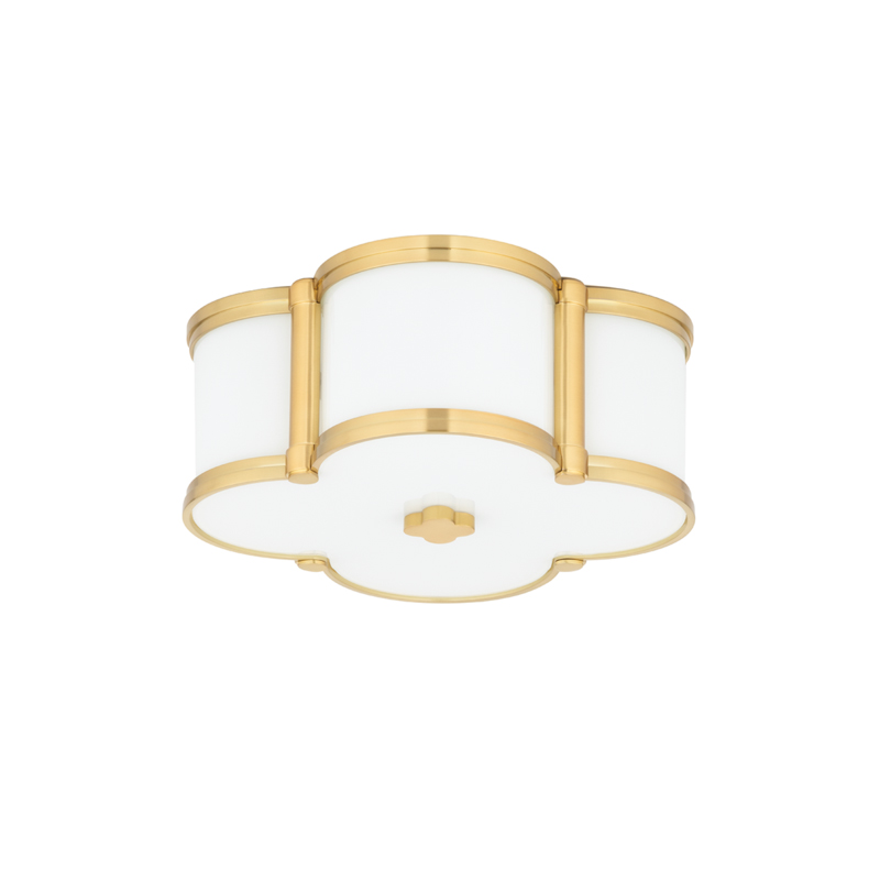 Chandler 2 Light 12.5 inch Aged Brass Flush Mount Ceiling Light