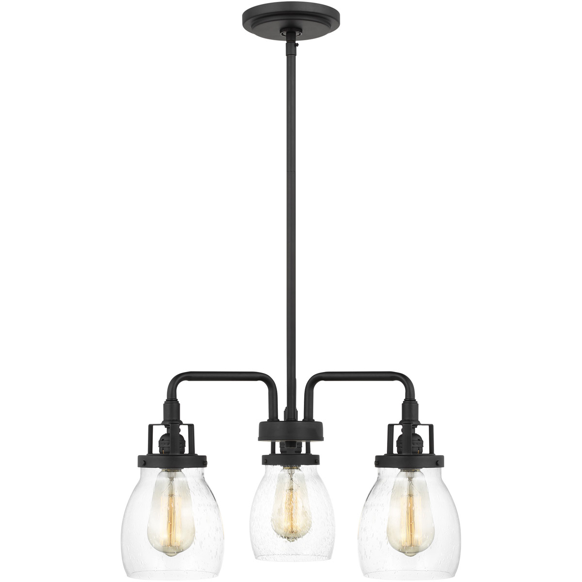 Belton 3 Light 19.88 inch Midnight Black Chandelier Ceiling Light