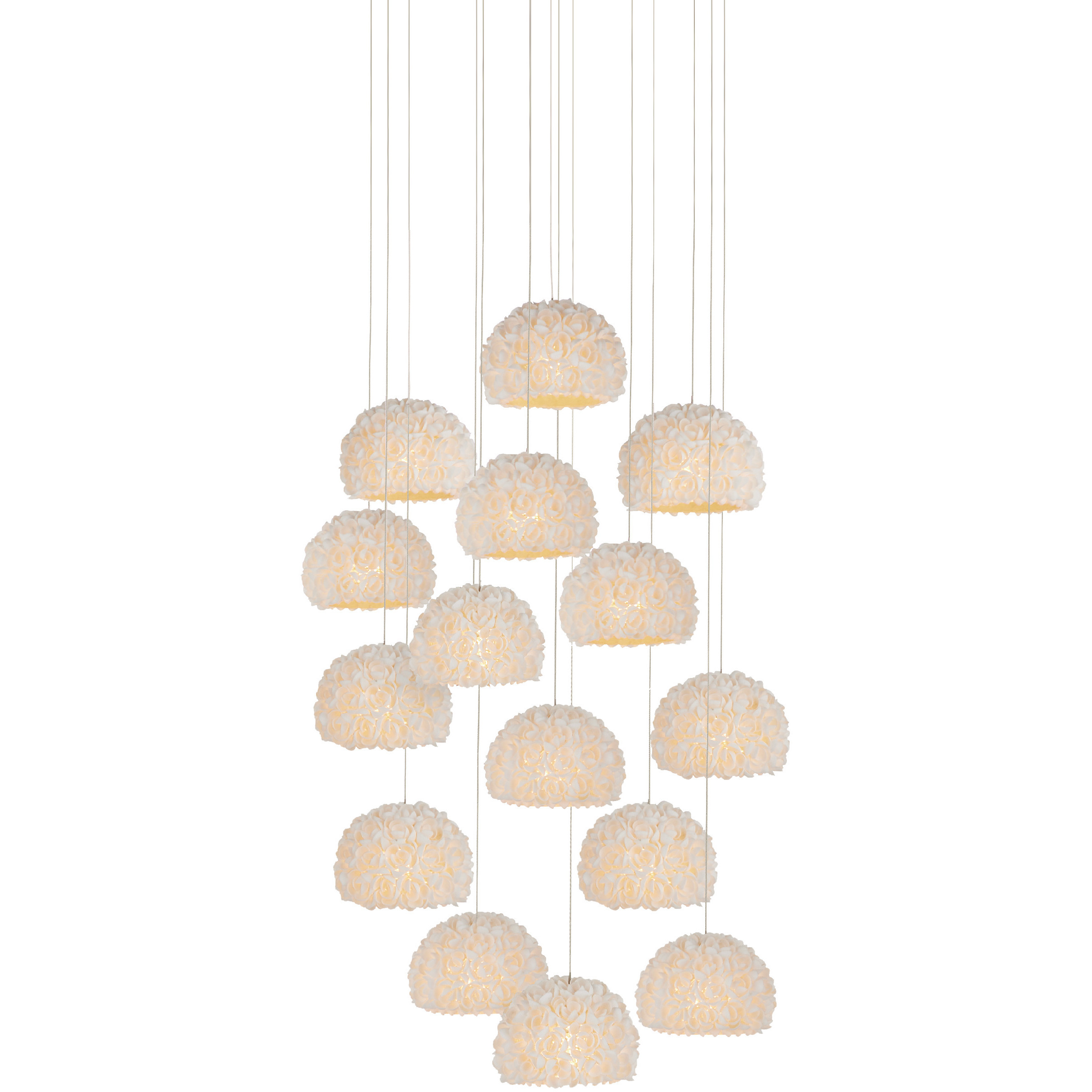 Virtu 15 Light 21 inch Silver Multi-Drop Pendant Ceiling Light