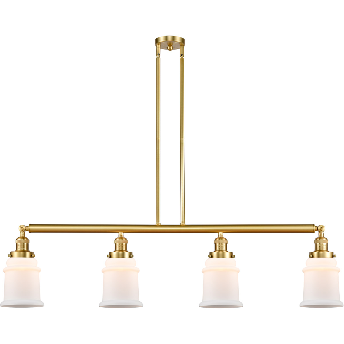 Franklin Restoration Canton 4 Light 50.63 inch Antique Brass Island Light Ceiling Light in Matte White Glass, Franklin Restoration