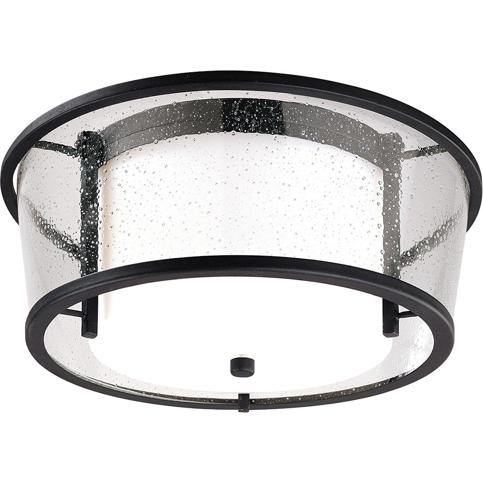Bennington 2 Light 15 inch Textured Black Flush Mount Ceiling Light