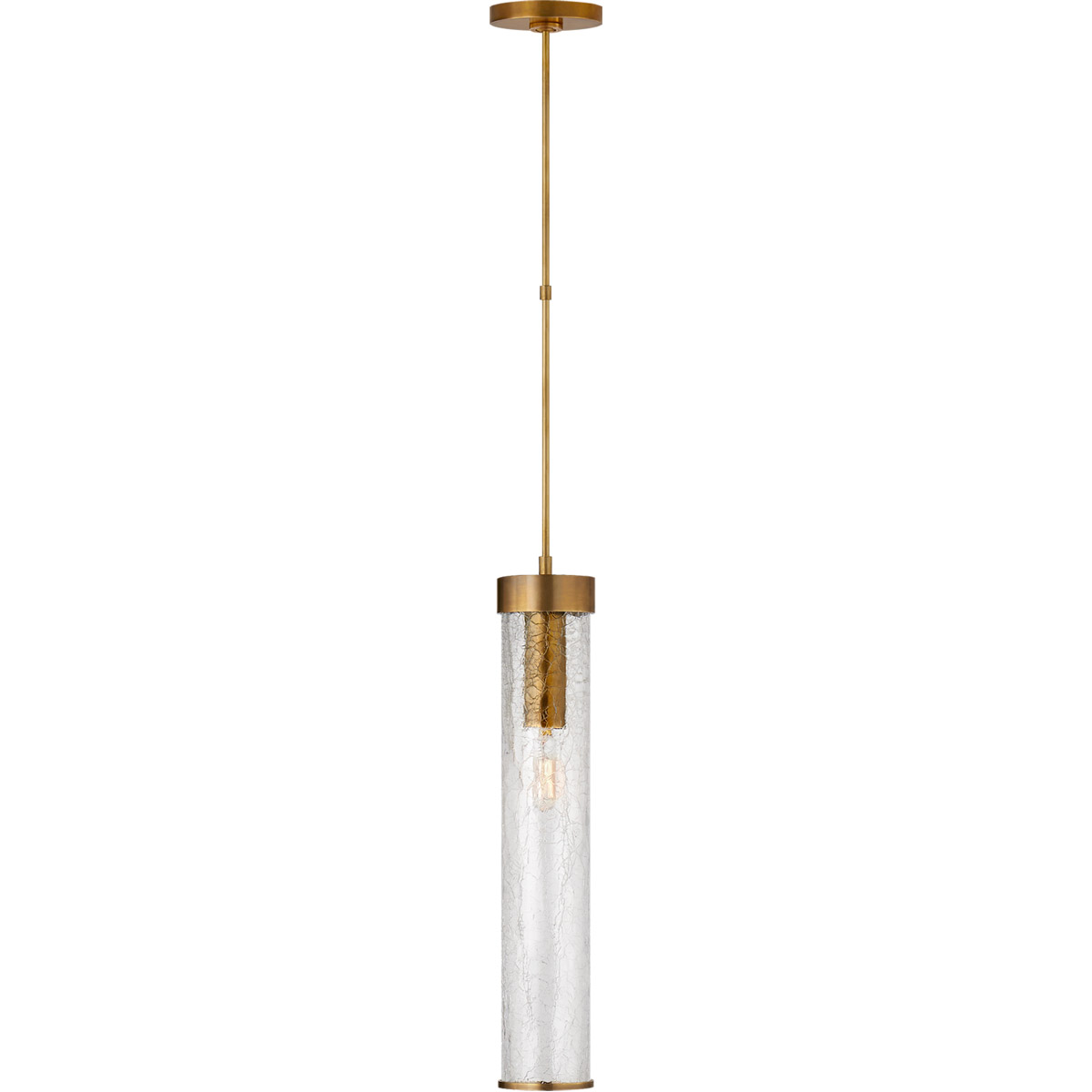 Kelly Wearstler Liaison 1 Light 3.5 inch Antique-Burnished Brass Pendant Ceiling Light in Crackle Glass