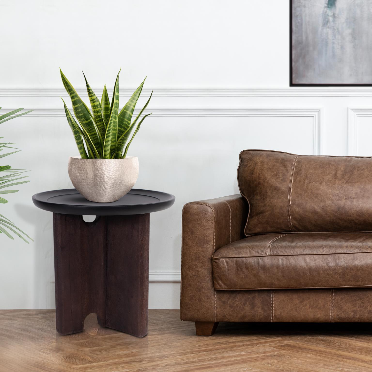 Bollack 24 X 23.75 inch Brown and Black Side Table