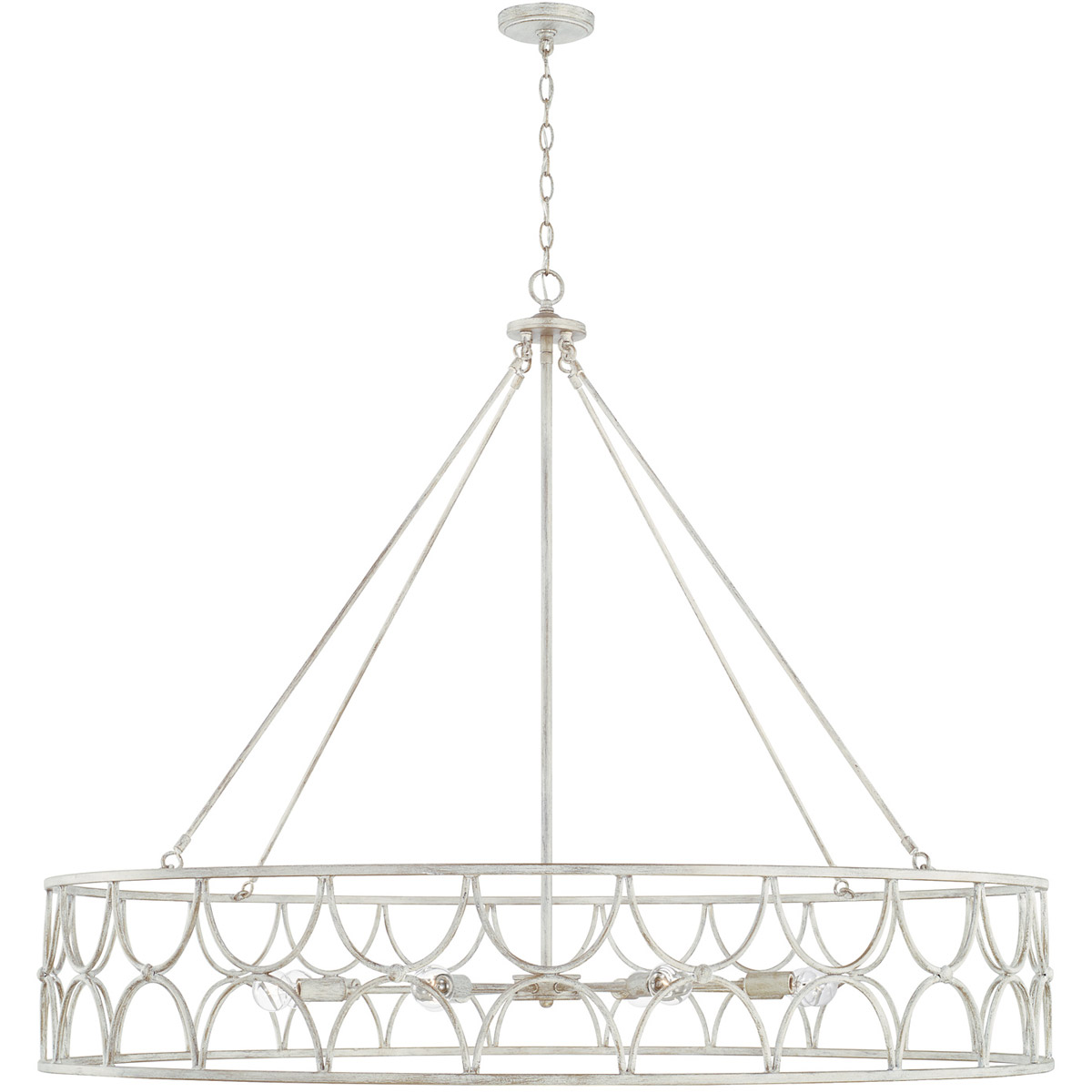 Ricci 8 Light 48 inch Winter White Chandelier Ceiling Light