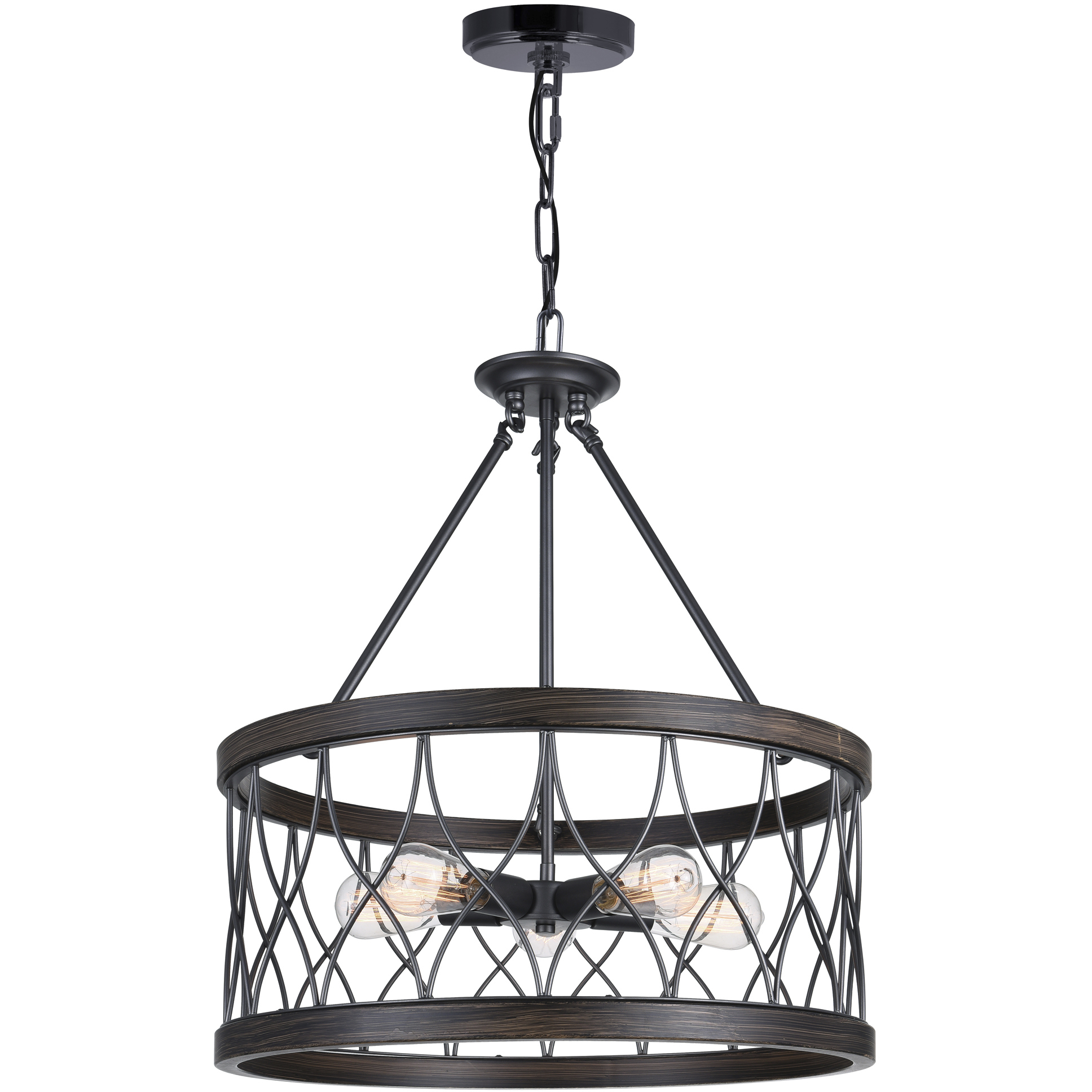Amazon 5 Light 23 inch Gun Metal Drum Shade Chandelier Ceiling Light