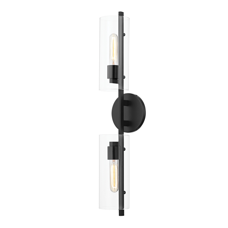 Ariel 2 Light Soft Black Wall Sconce Wall Light