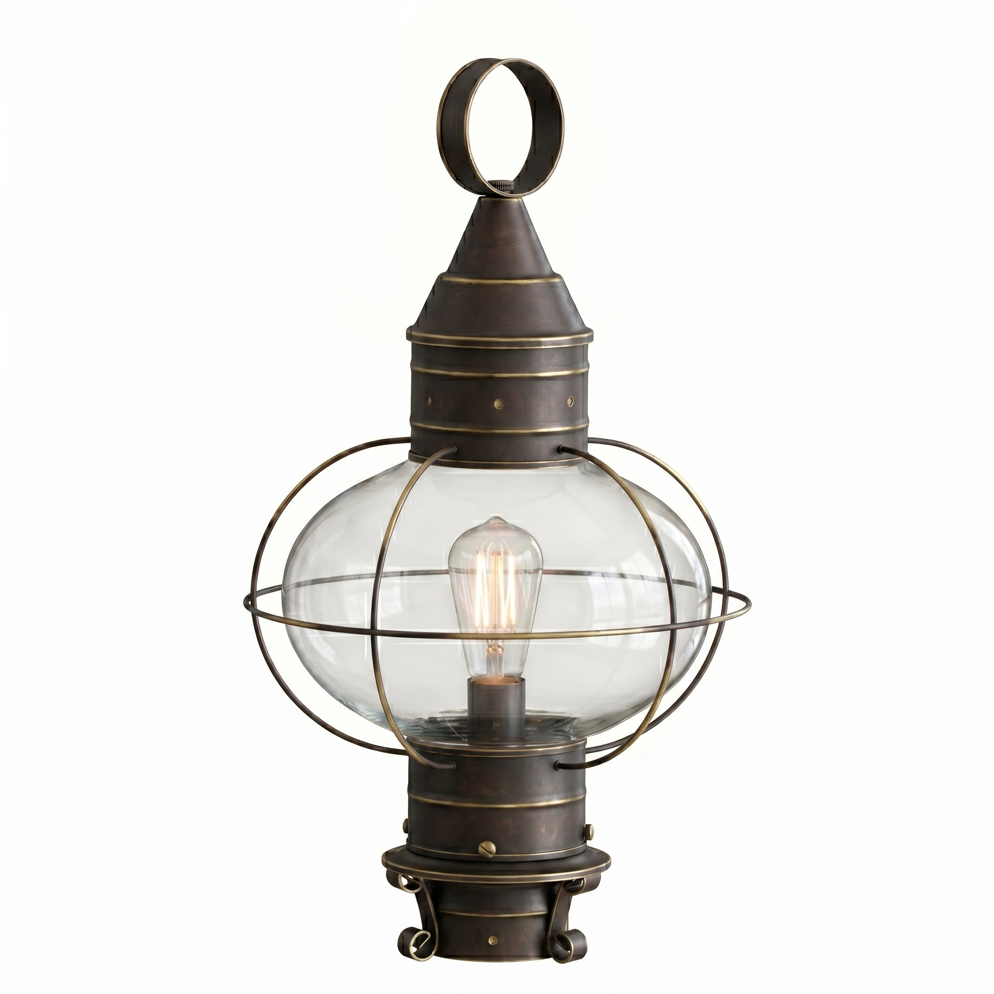 Ellington 1 Light 21 inch Bronze Post Lantern in Clear Glass, Brass Traditions by Innovations Lighting