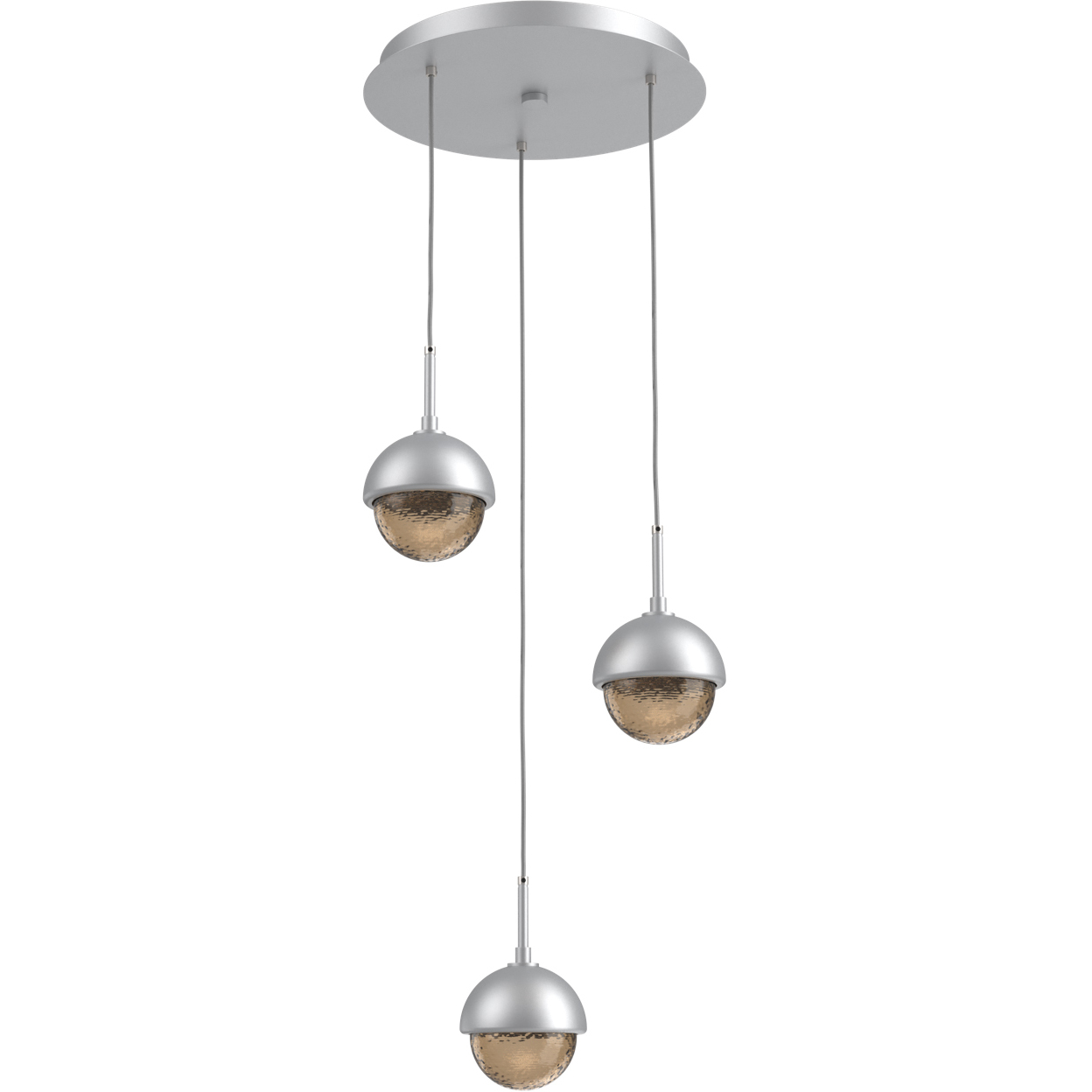 Cabochon LED Classic Silver Pendant Chandelier Ceiling Light in Bronze, 2700K LED