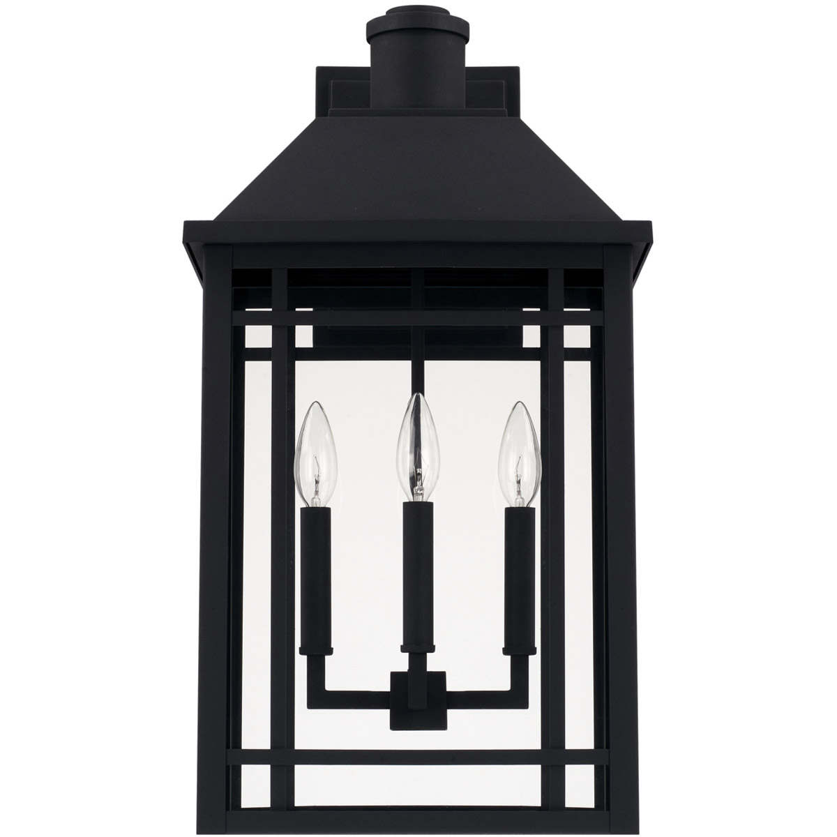 Braden 3 Light 23 inch Black Outdoor Wall Lantern