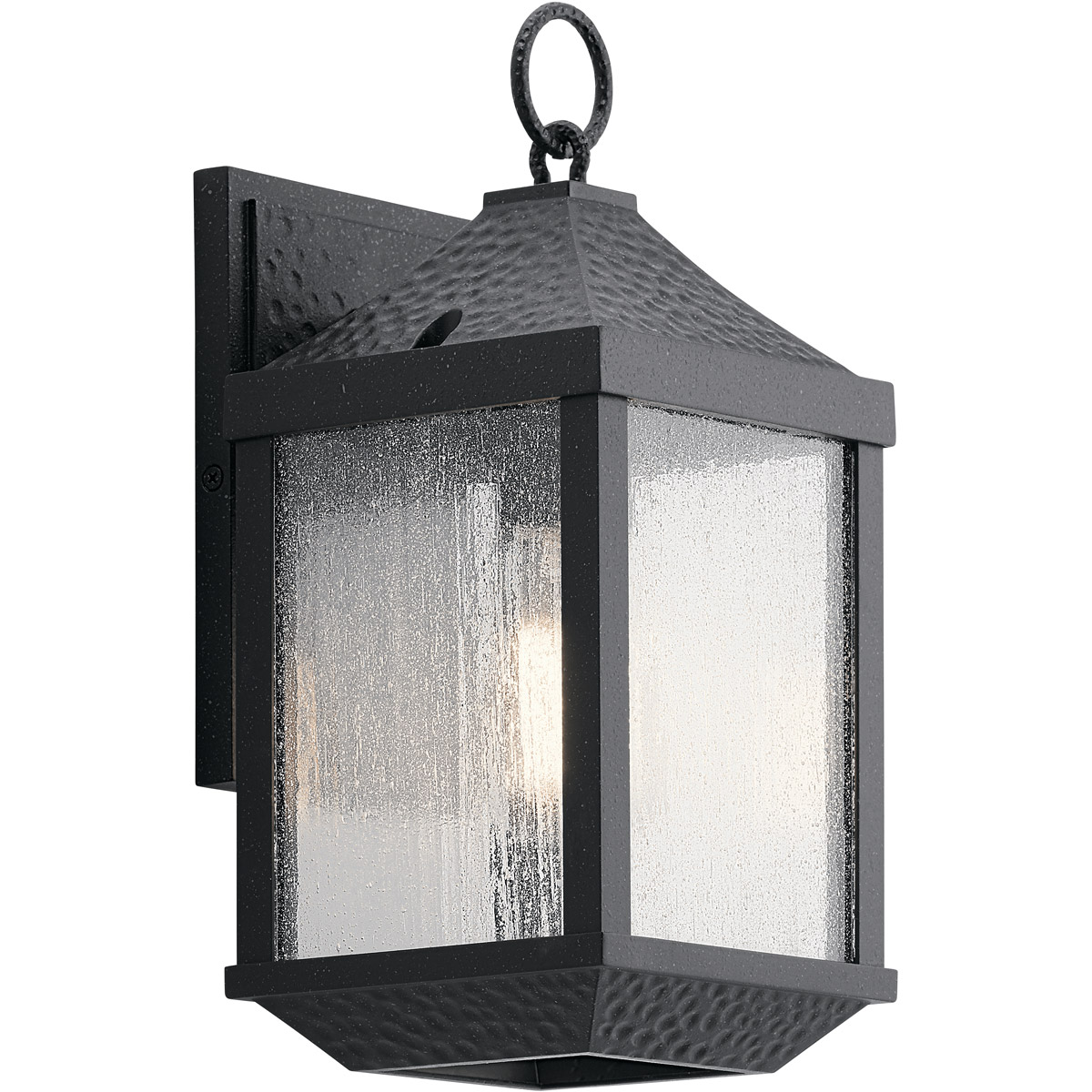 Springfield 1 Light 14 inch Distressed Black Outdoor Wall, Small