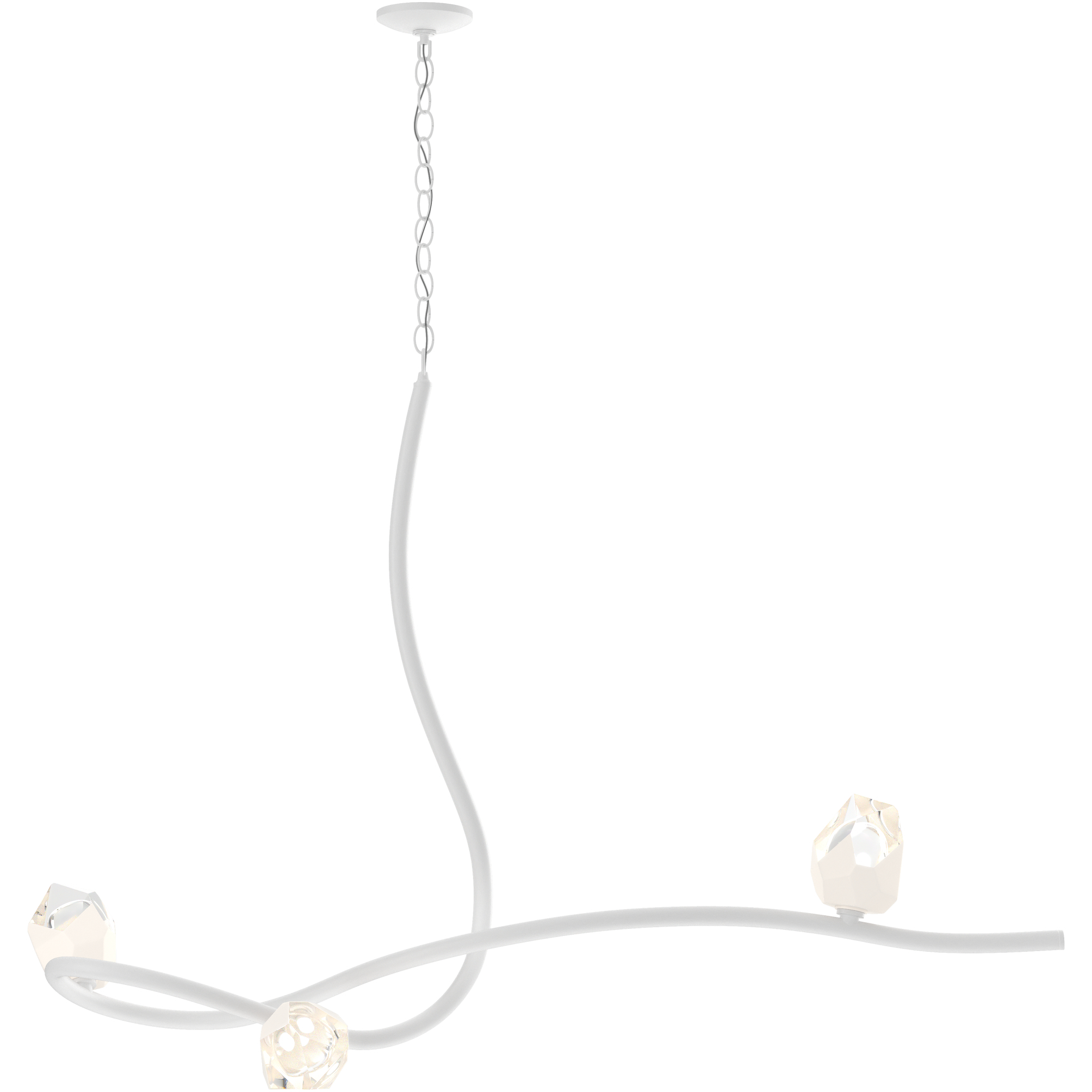 Glacier 3 Light 44.2 inch White Pendant Ceiling Light in White Crystal