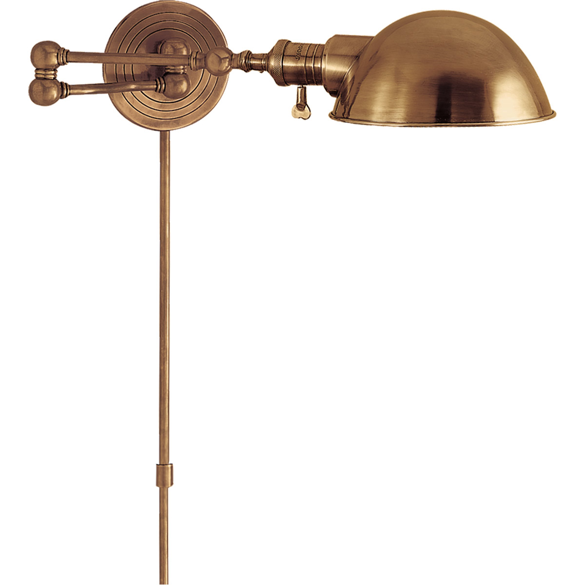 Chapman & Myers Boston2 23 inch 60 watt Hand-Rubbed Antique Brass Swing Arm Wall Light