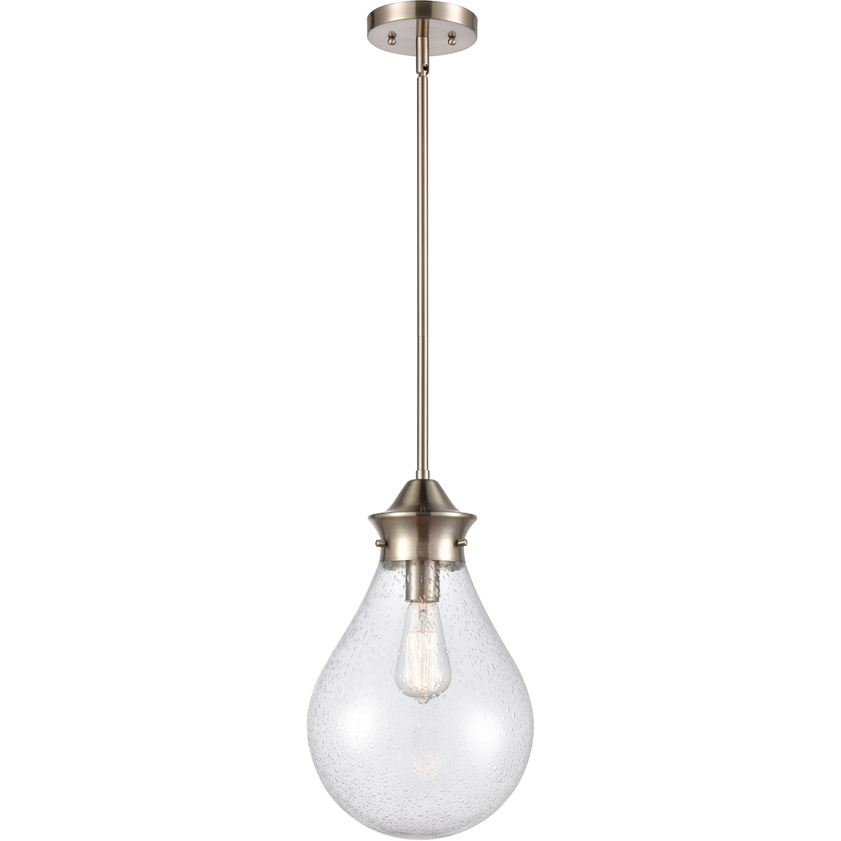 Genesis LED 9.88 inch Satin Nickel Mini Pendant Ceiling Light