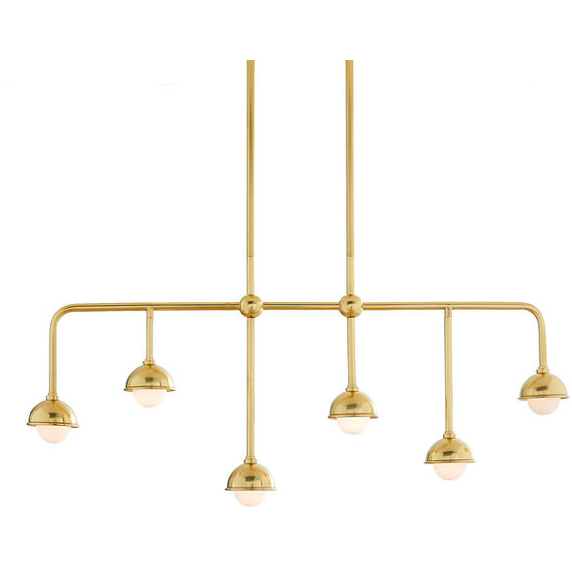 Delicate Curves 6 Light 42 inch Aged Brass Linear Ceiling Light