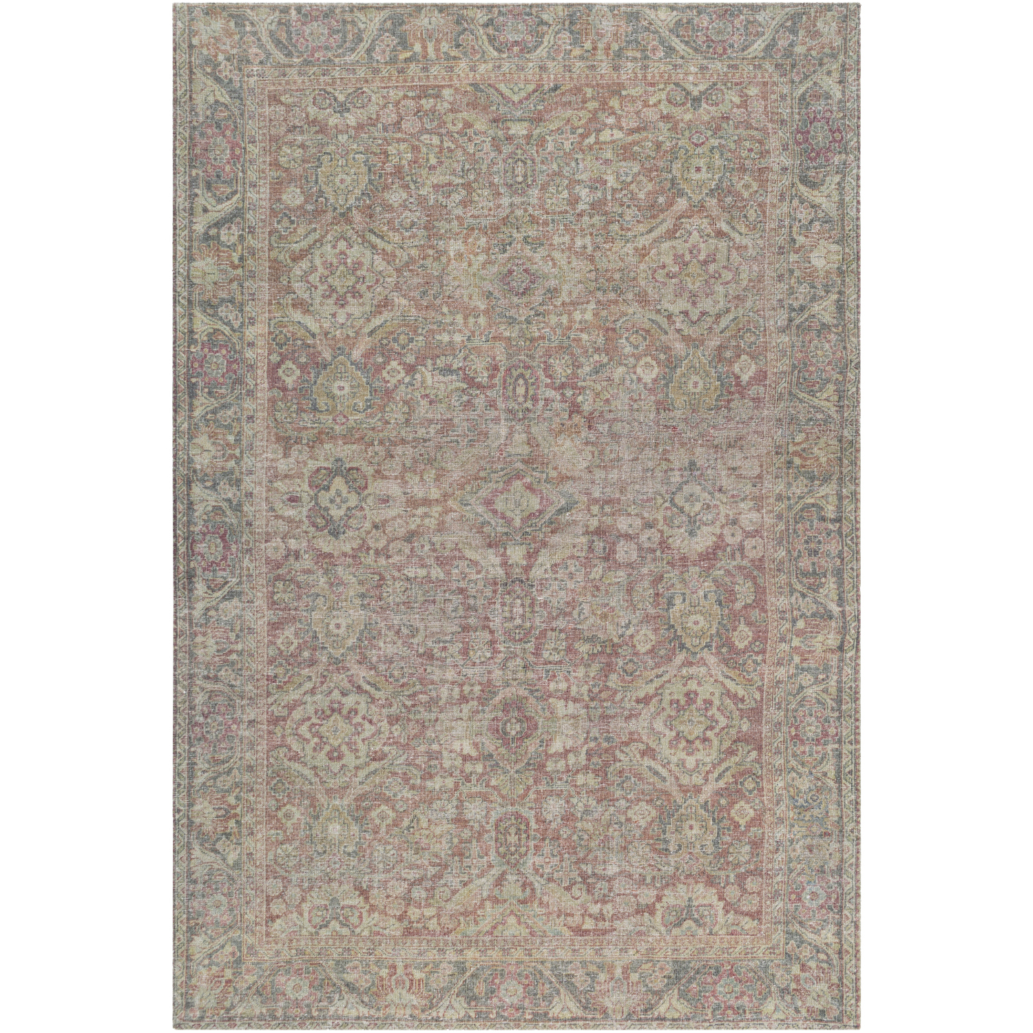 Unique 138 X 102 inch Dark Blue/Dark Brown/Wheat/Light Olive Handmade Rug in 9 x 12, Rectangle