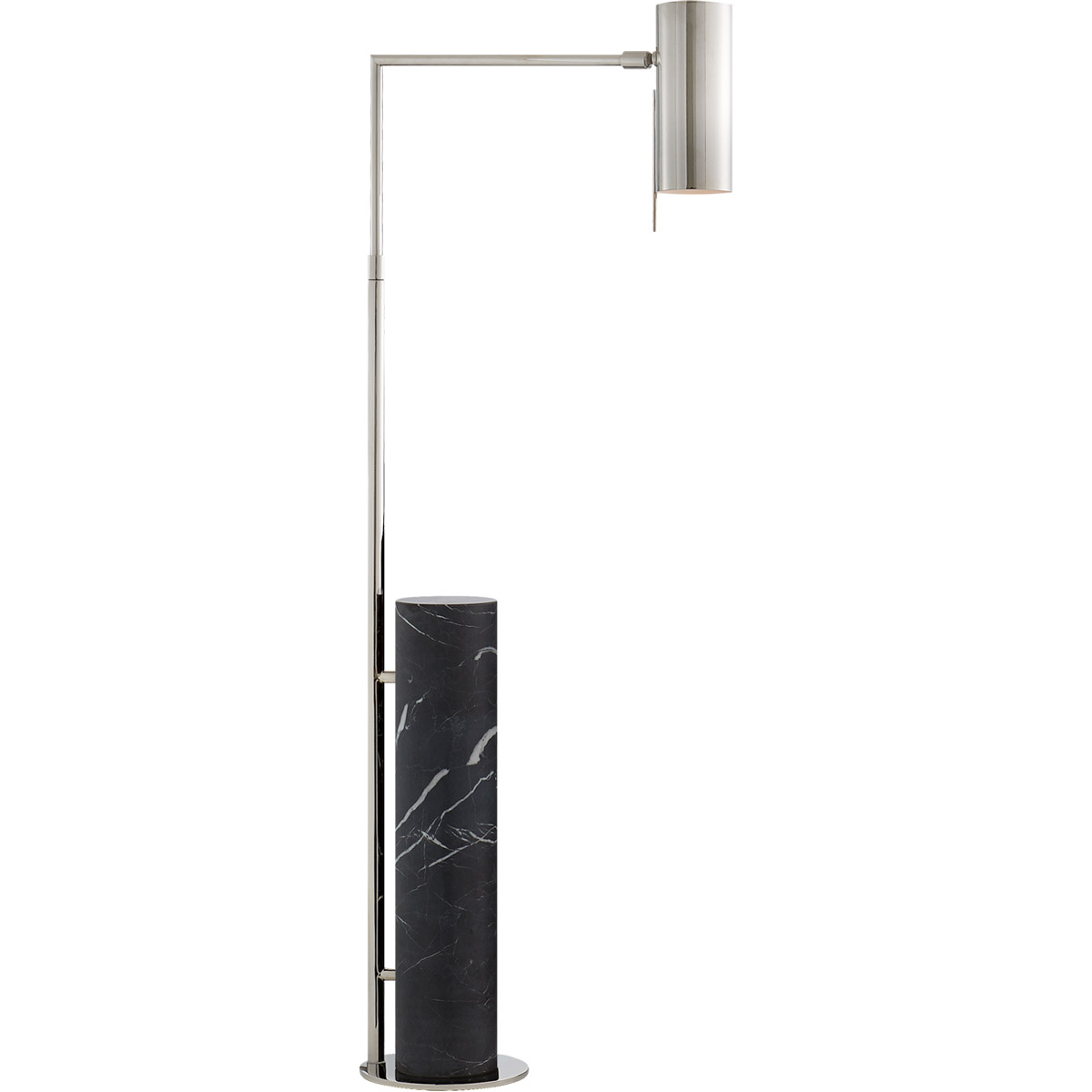 Kelly Wearstler Alma 41.5 inch 4.5 watt Polished Nickel and Black Marble Floor Lamp Portable Light