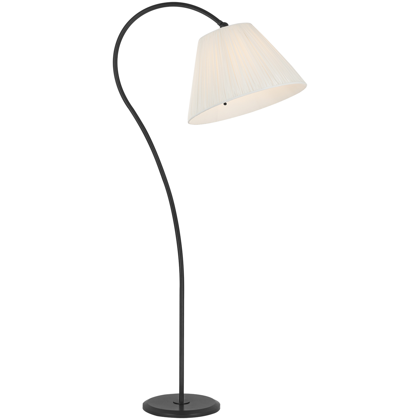 Amber Lewis Dume 63 inch 15 watt Aged Iron Arched Floor Lamp Portable Light in Silk Pleated, Large