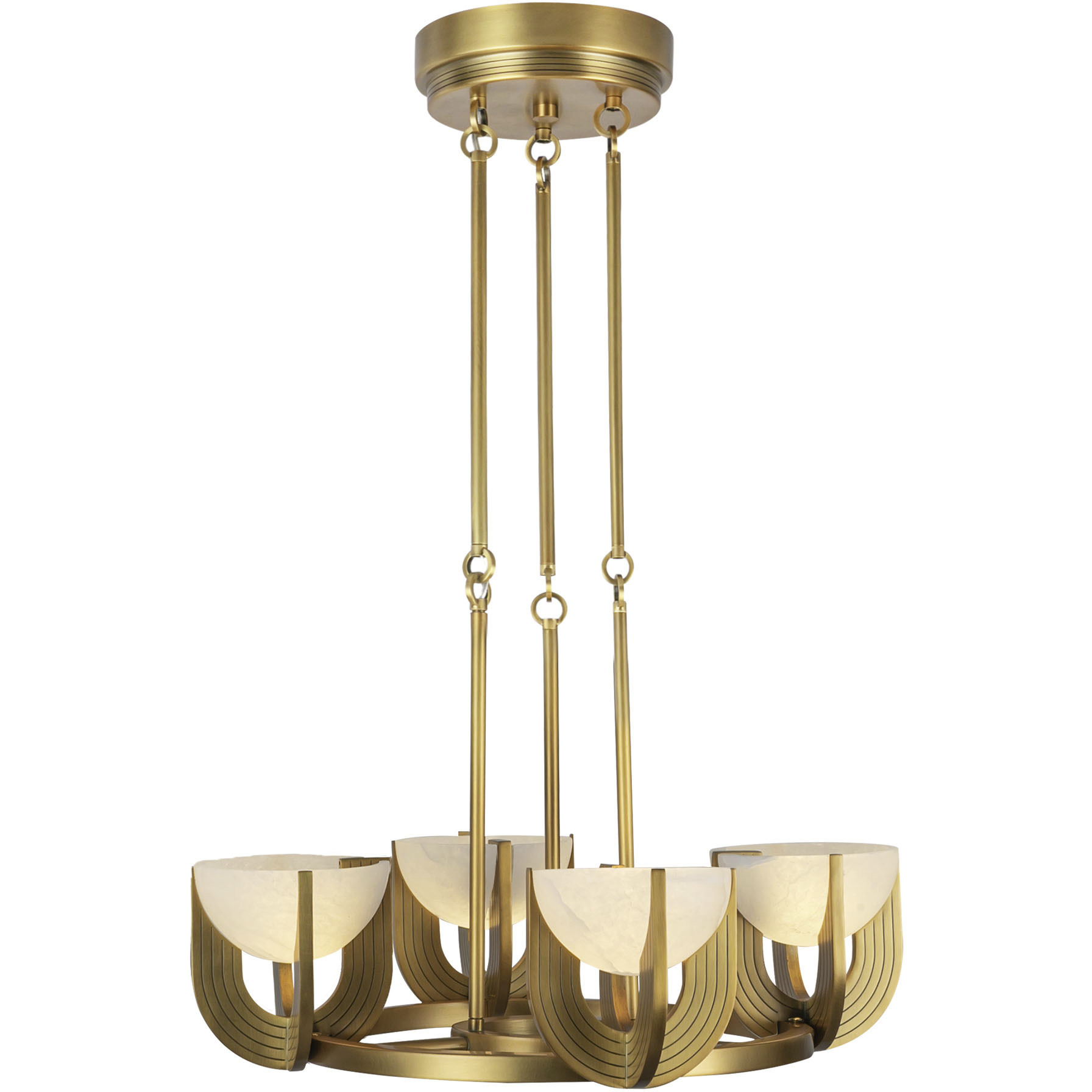 Colette LED 22.88 inch Vintage Brass/Alabaster Chandelier Ceiling Light