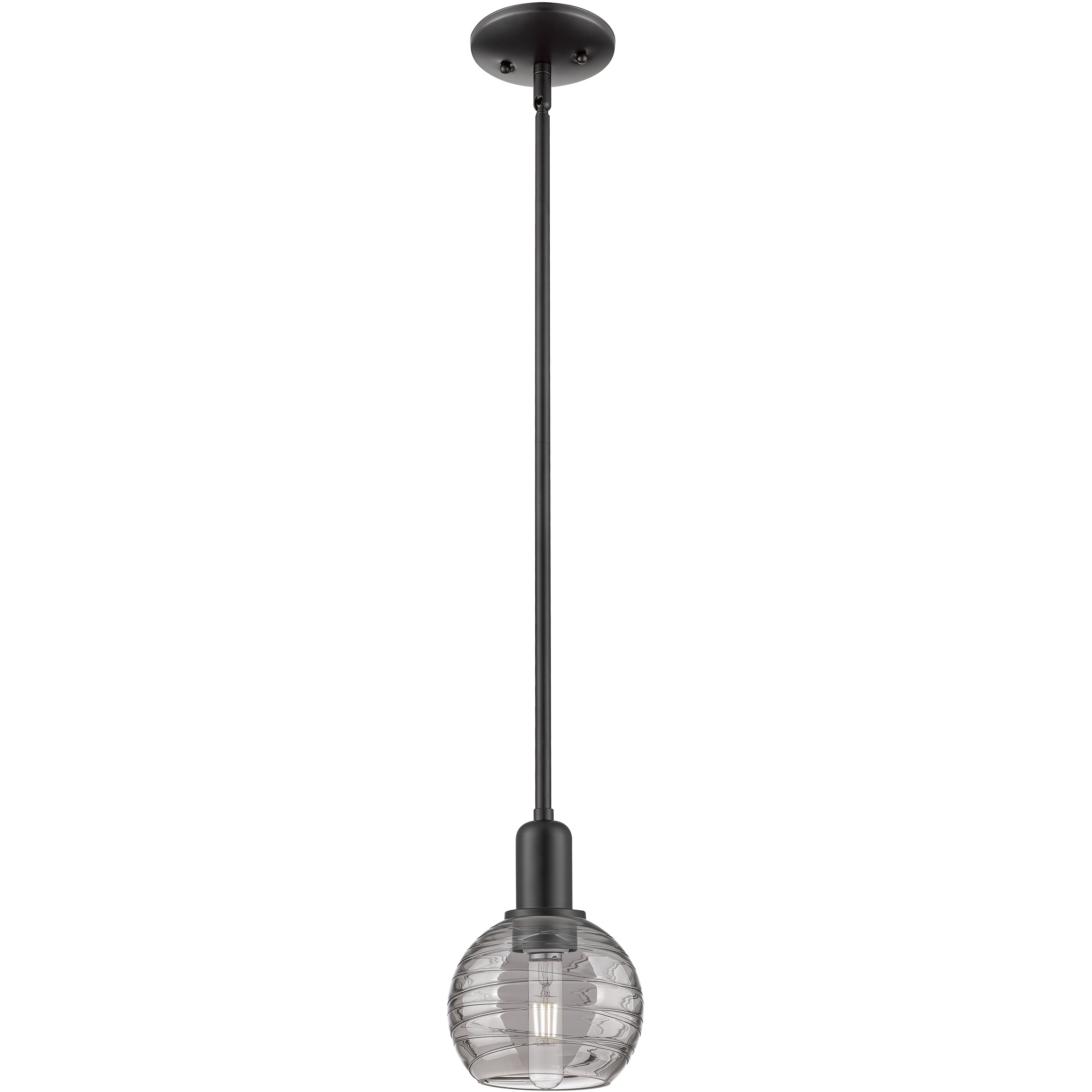 Athens Deco Swirl 1 Light 5.88 inch Matte Black Mini Pendant Ceiling Light