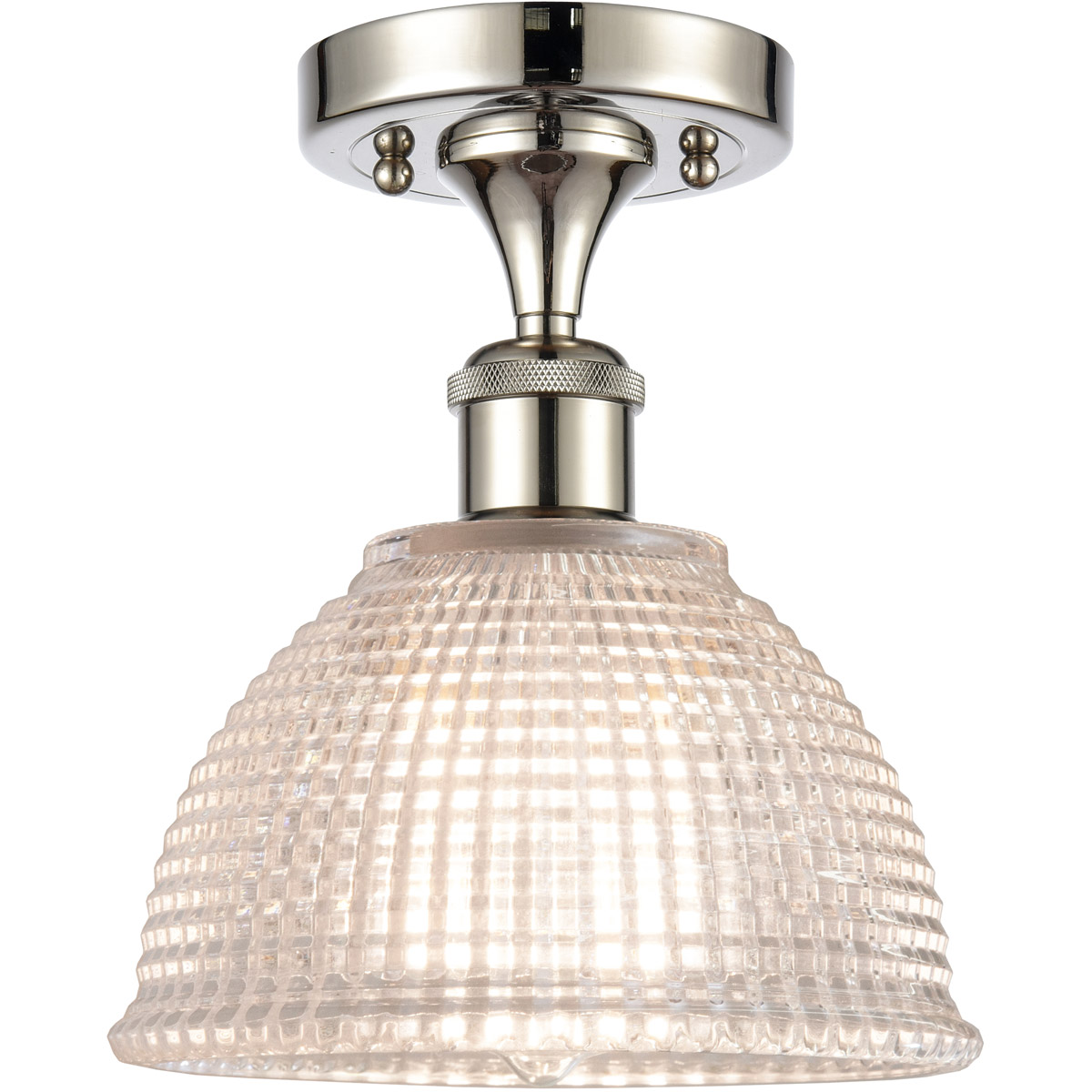 Ballston Arietta 1 Light 8 inch Polished Nickel Semi-Flush Mount Ceiling Light, Ballston