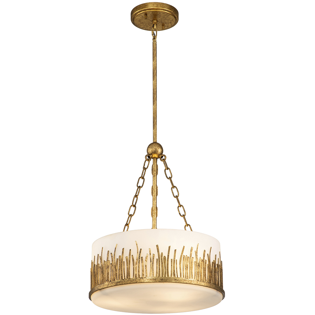 Sawgrass 2 Light 15 inch Gold Leaf Pendant Ceiling Light, Medium