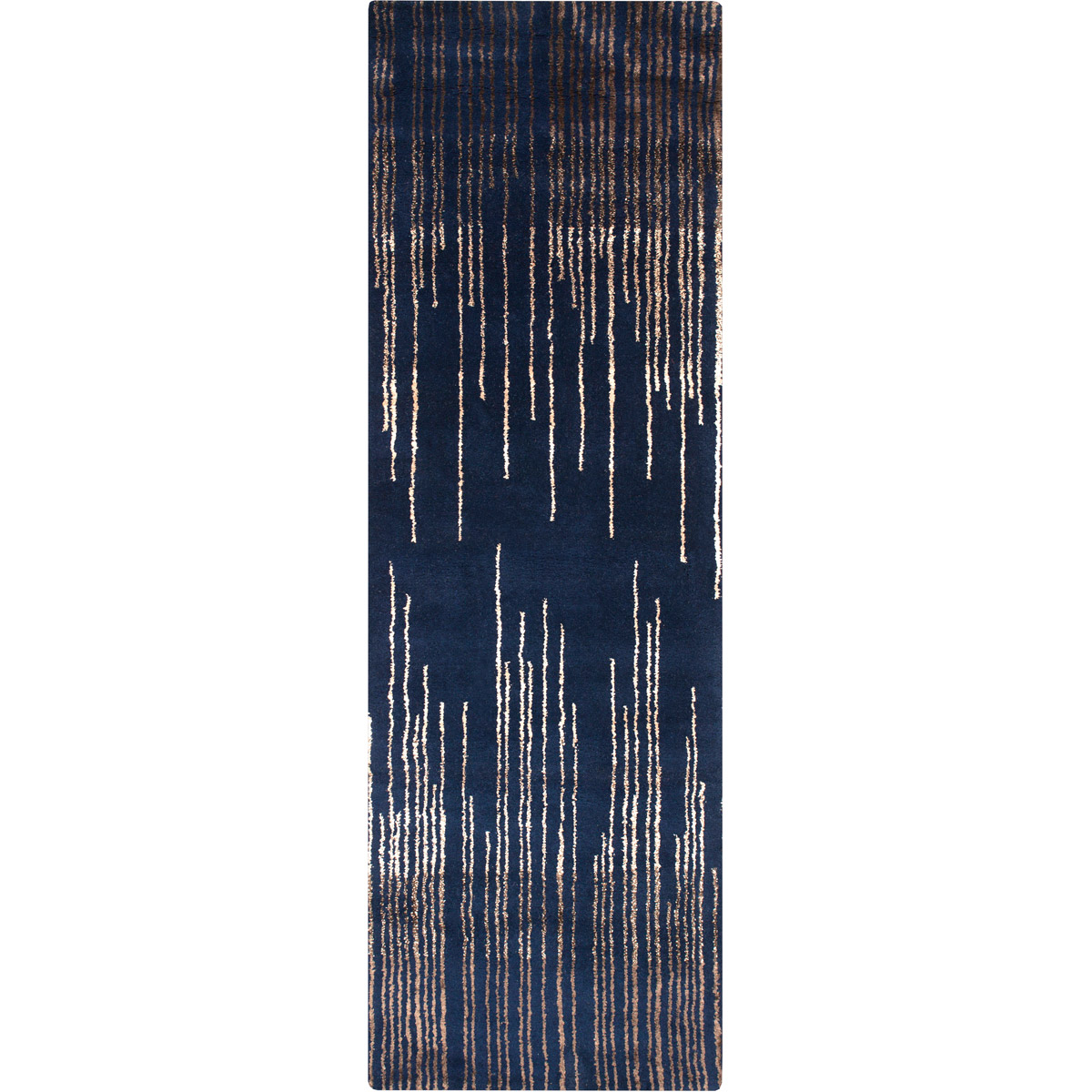 Naya 96 X 30 inch Navy/Taupe/Camel Rugs, Wool