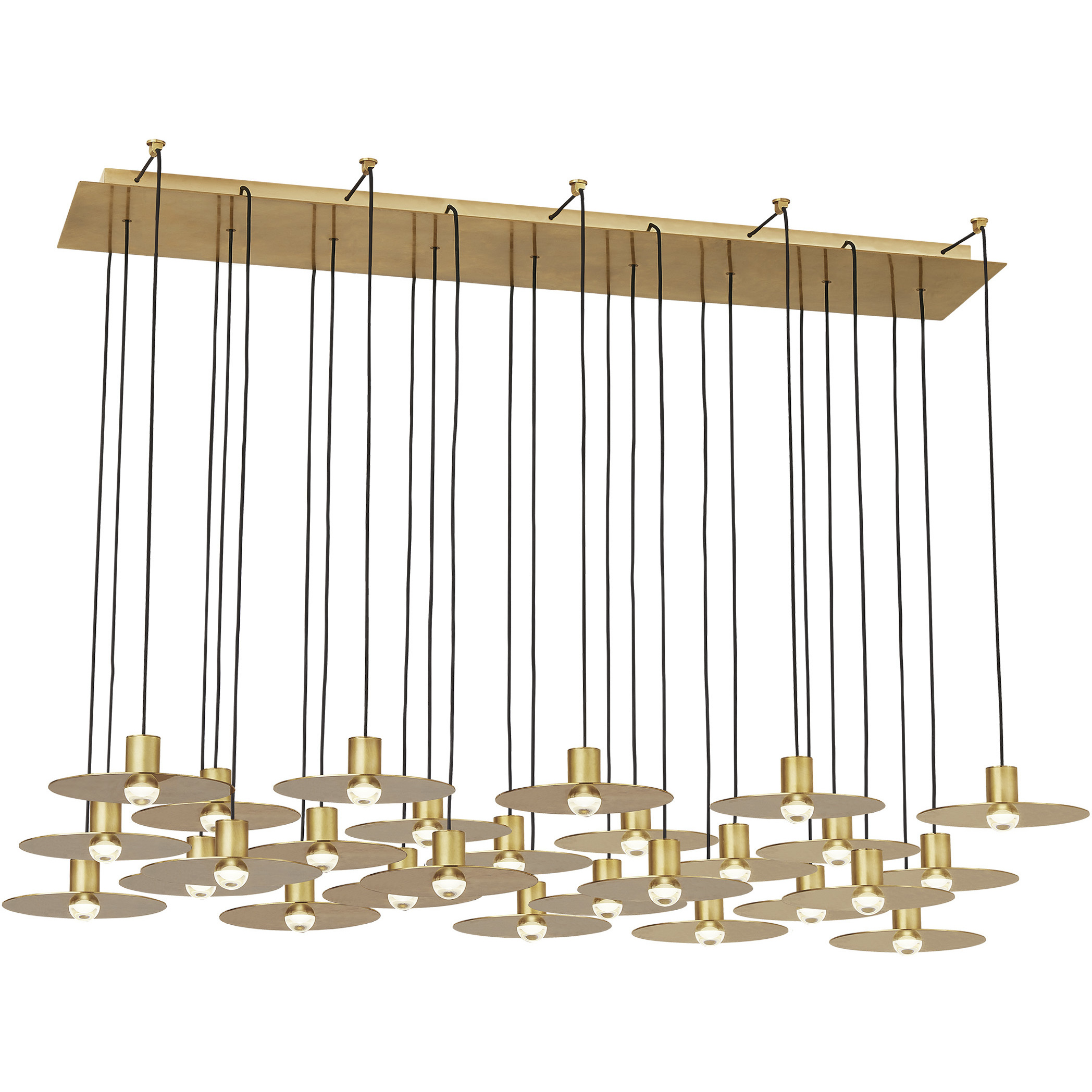 Sean Lavin Eaves LED Natural Brass Chandelier Ceiling Light, Integrated LED